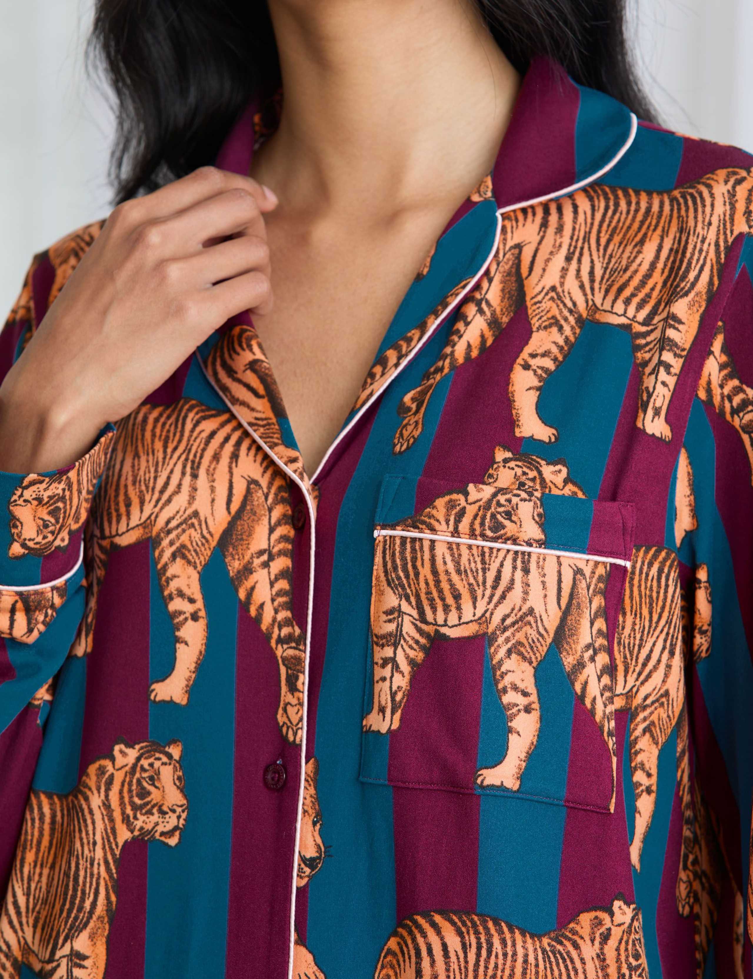 Jersey Tiger Striped Revere Nightshirt 5 of 5