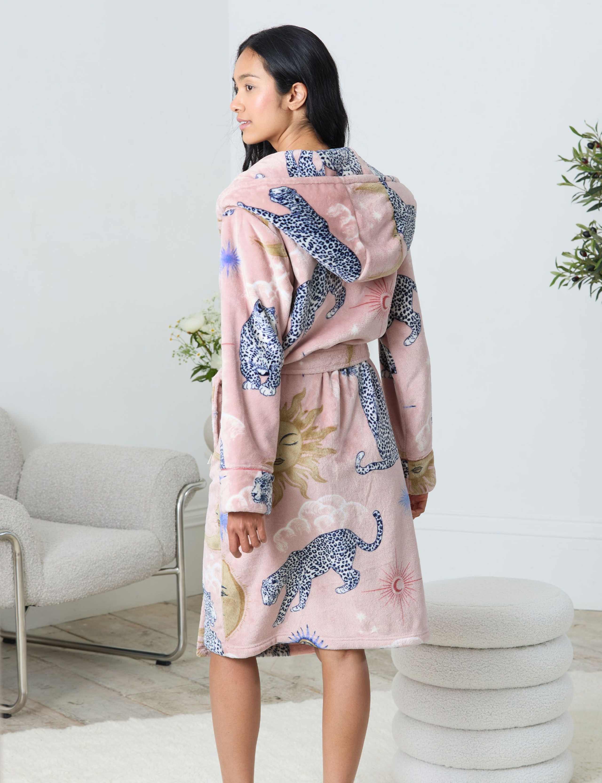 Celestial Leopard Print Hooded Dressing Gown 2 of 5