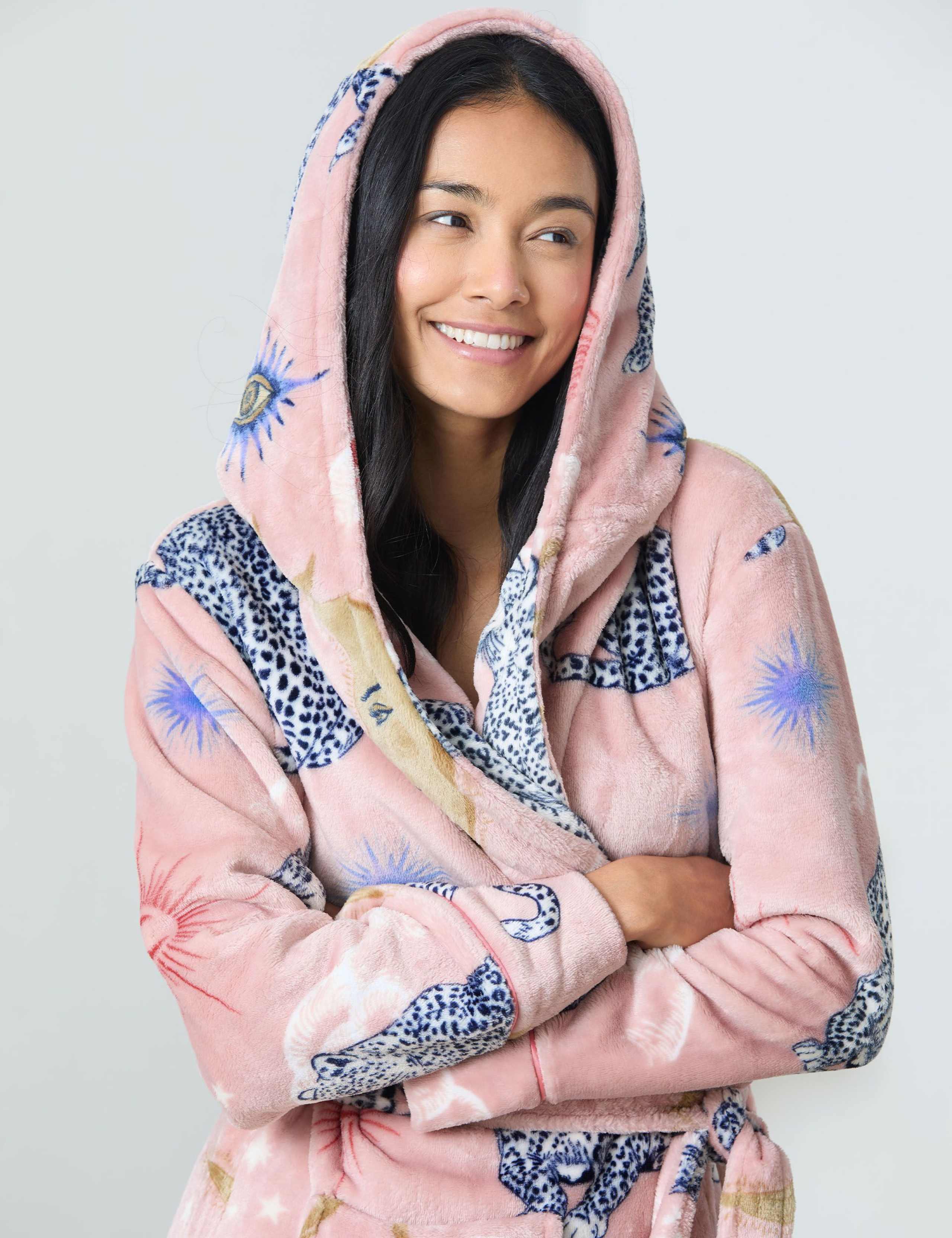 Celestial Leopard Print Hooded Dressing Gown 3 of 5