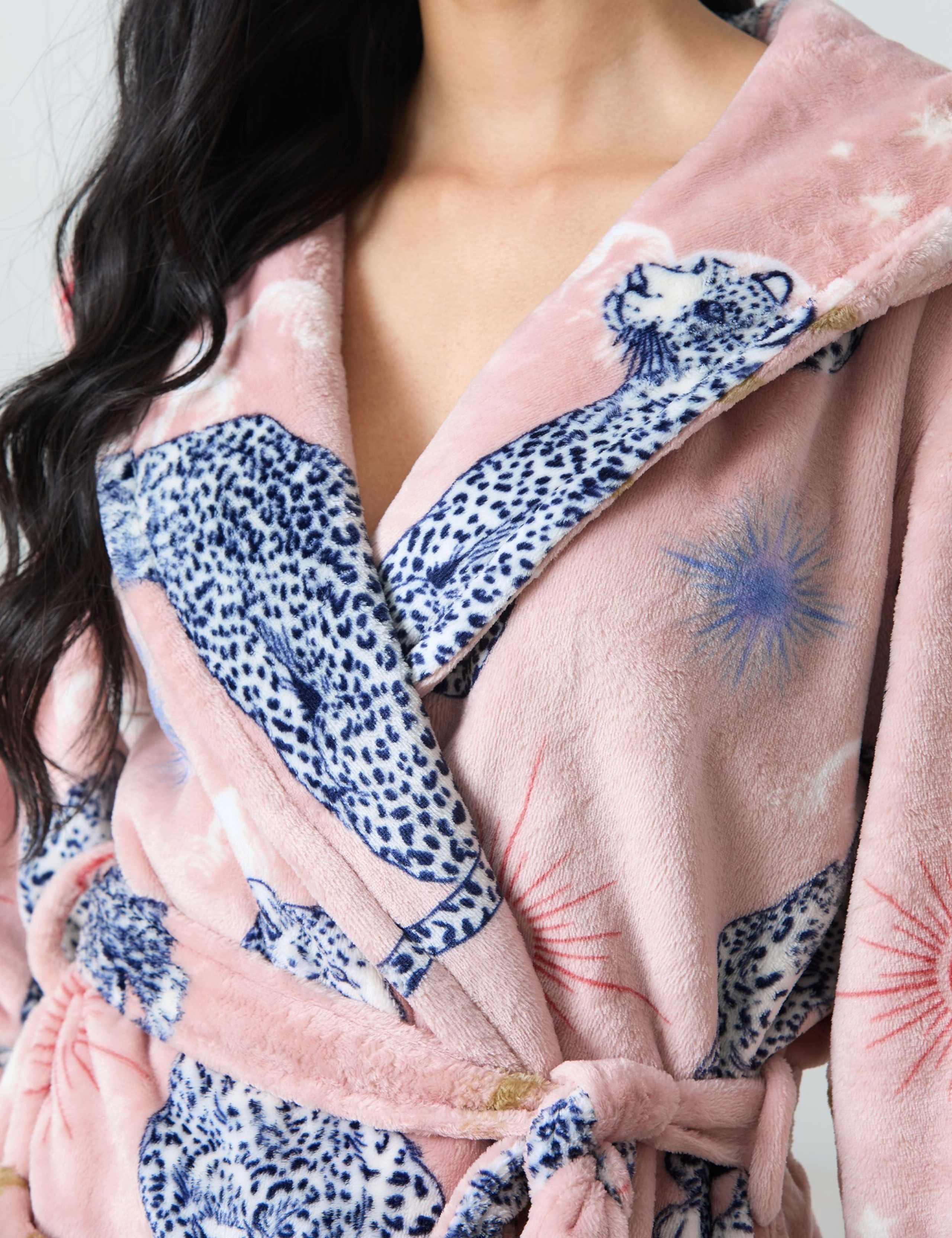 Celestial Leopard Print Hooded Dressing Gown 4 of 5