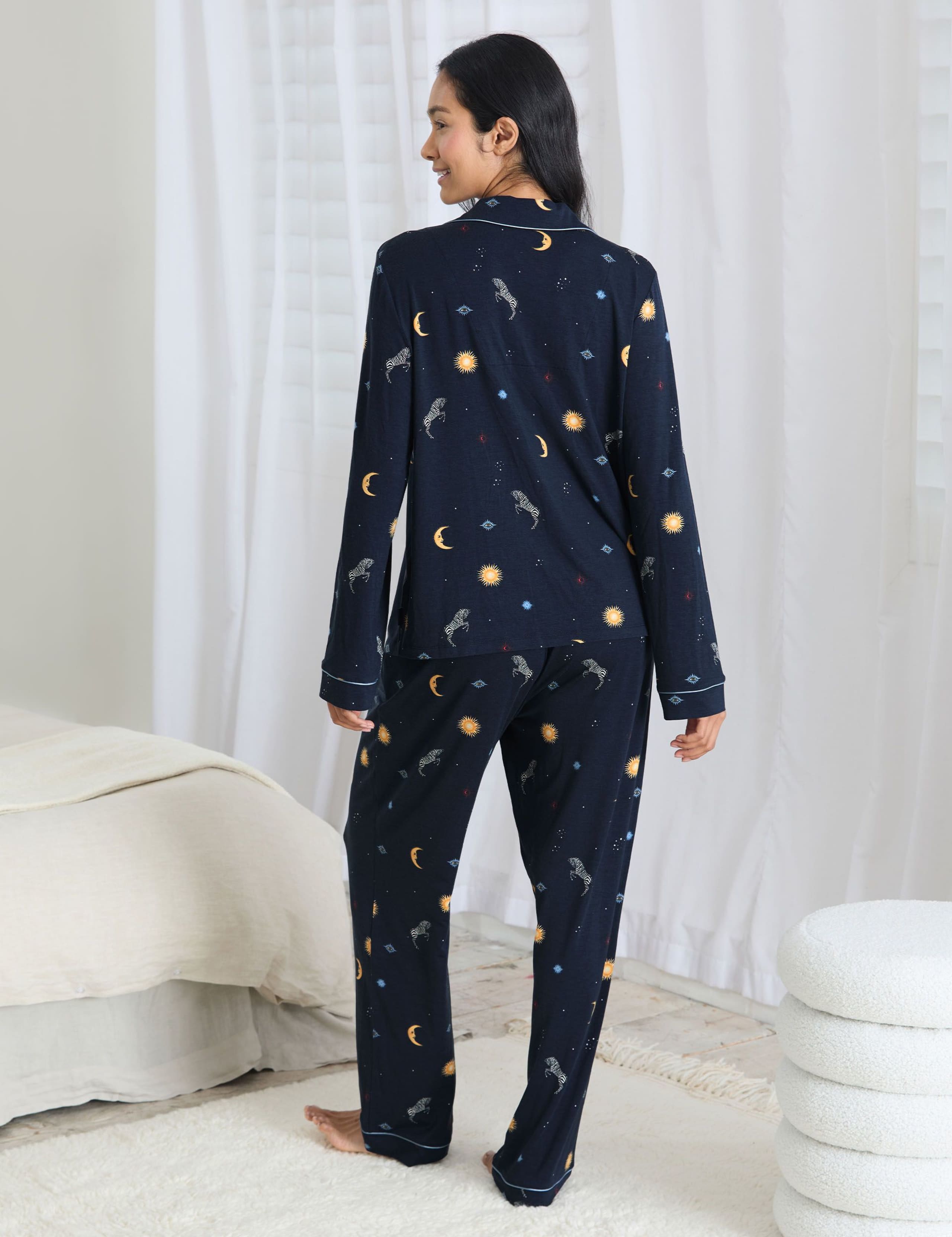 Modal Rich Celestial Button Up Pyjama Set 2 of 6