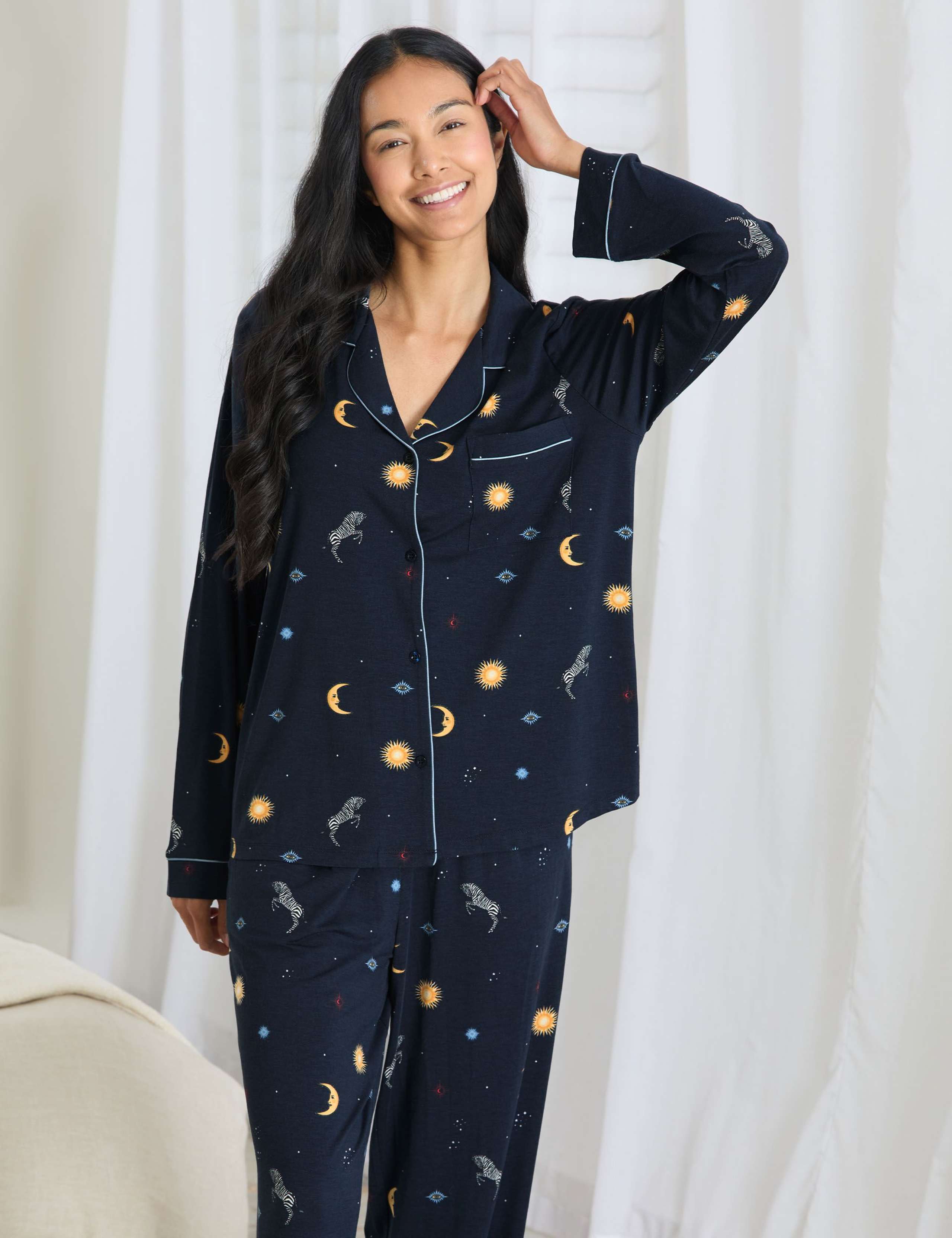 Modal Rich Sun and Moon Print Pyjama Set 3 of 6