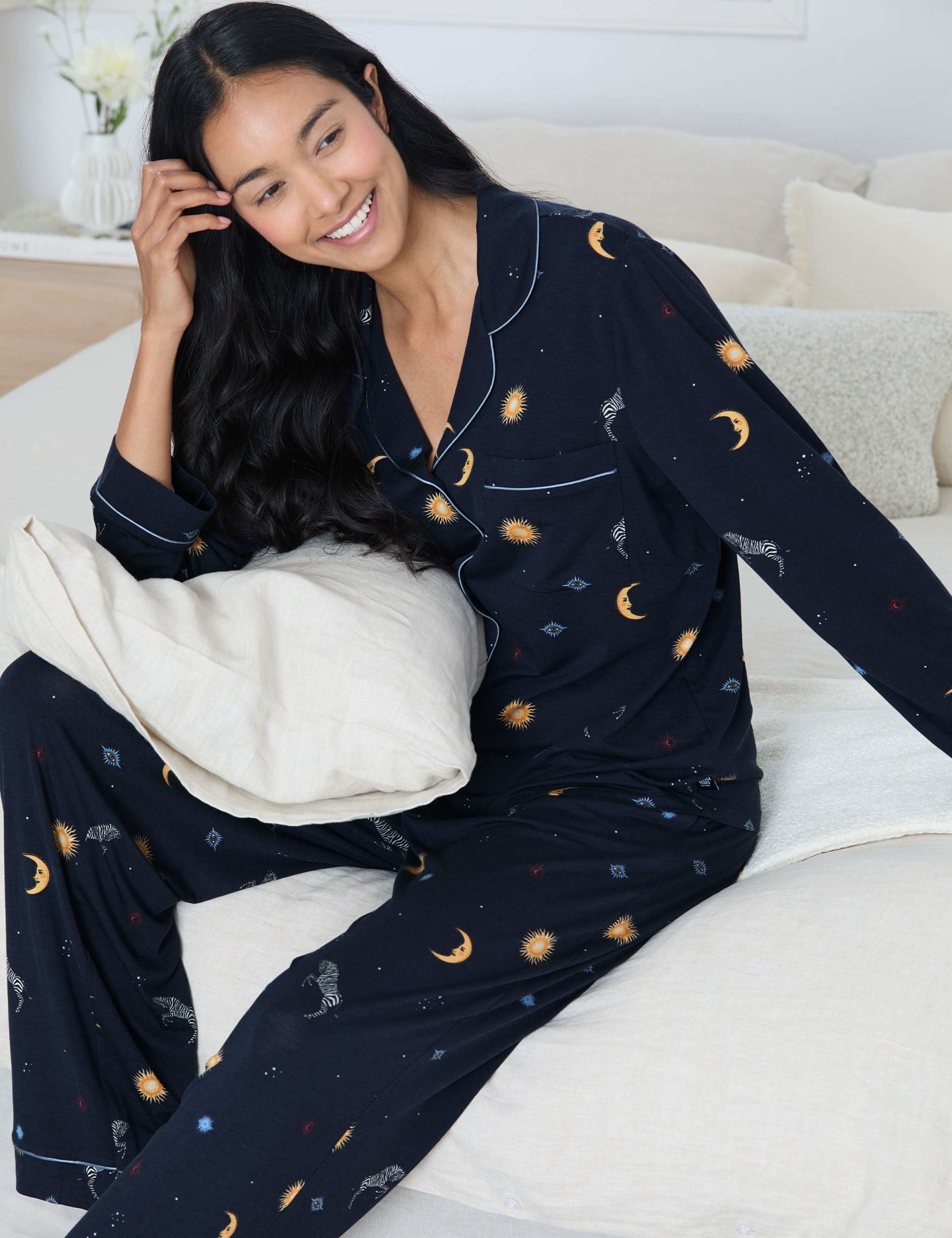 Modal Rich Sun and Moon Print Pyjama Set 4 of 6