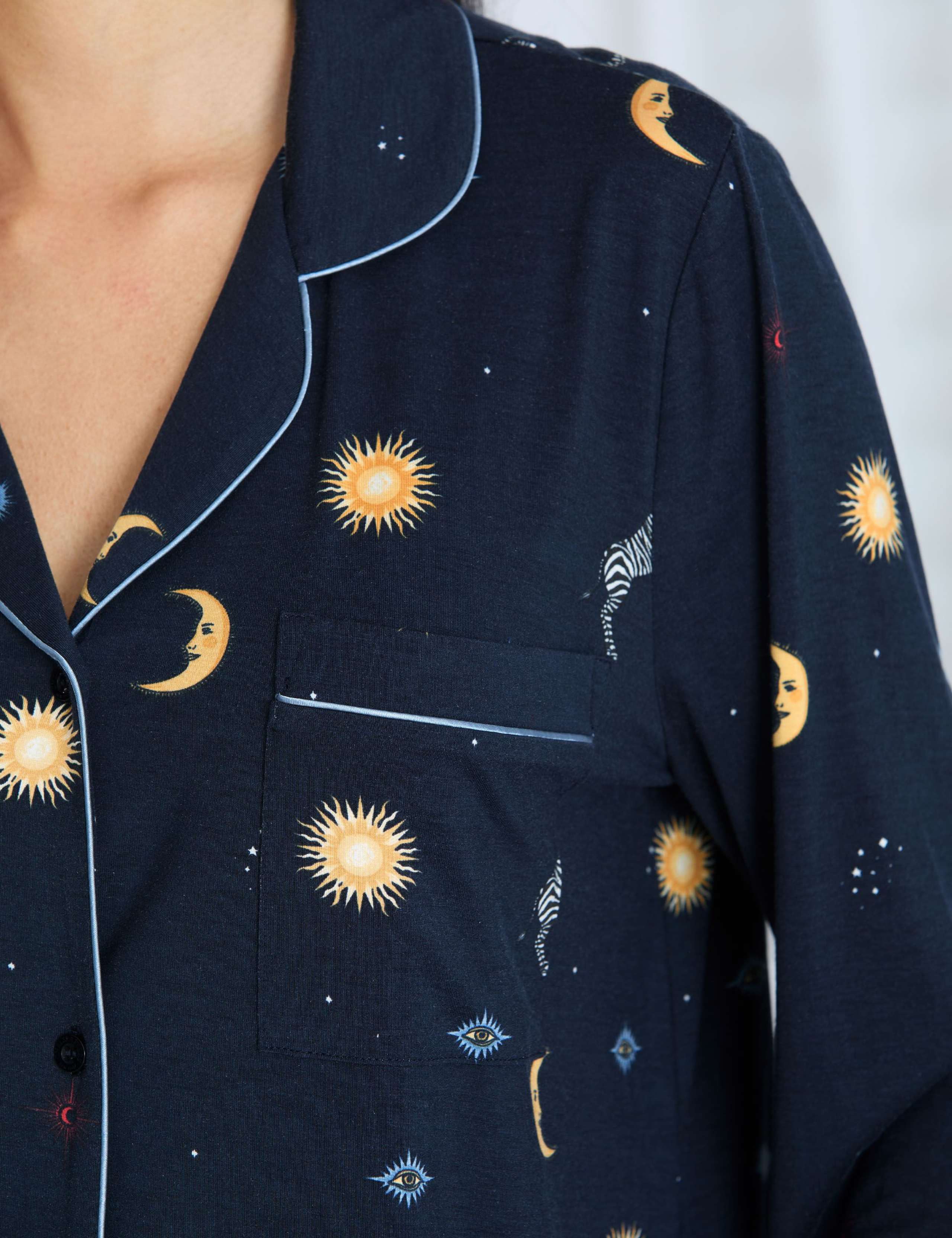 Modal Rich Sun and Moon Print Pyjama Set 5 of 6