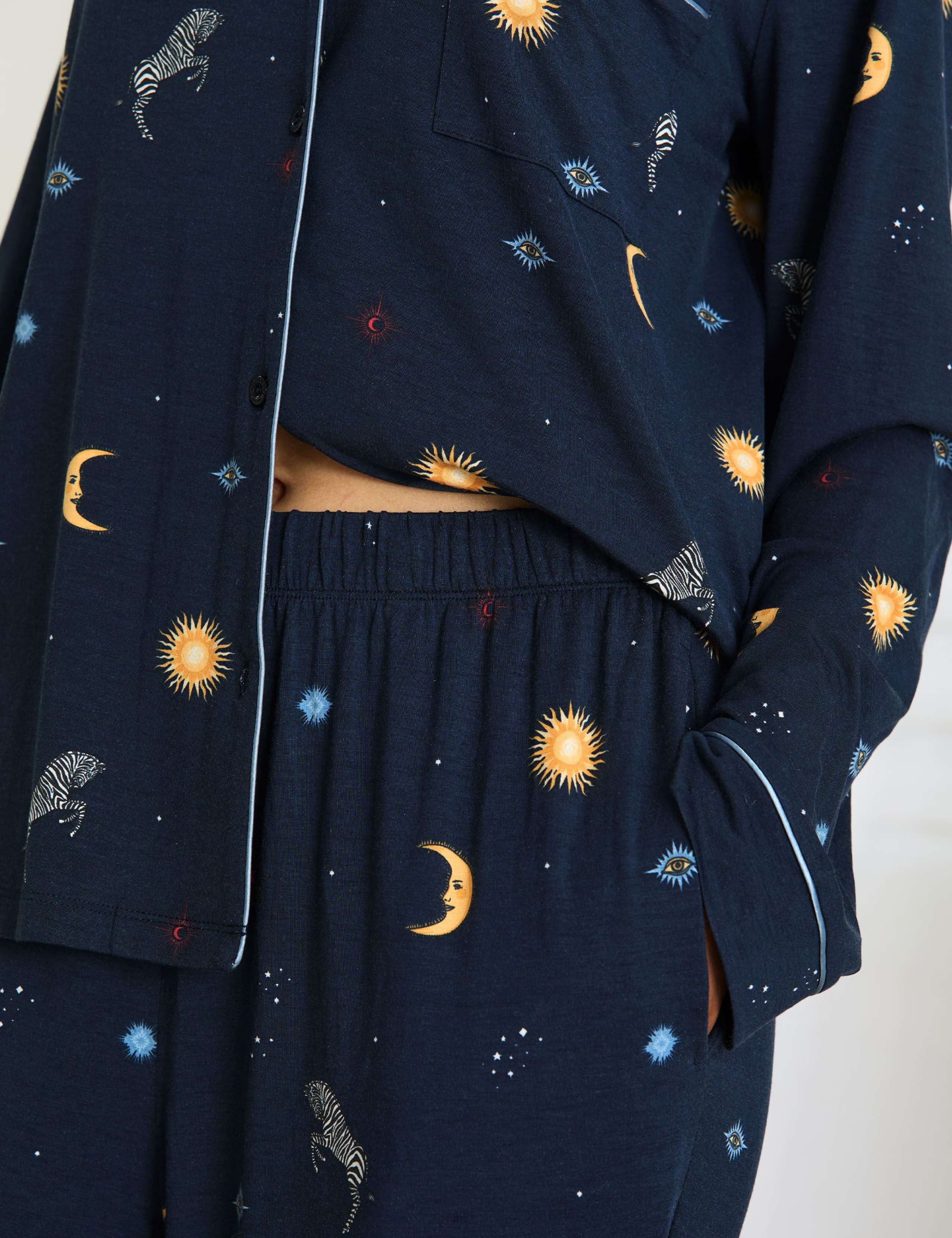 Modal Rich Sun and Moon Print Pyjama Set 6 of 6