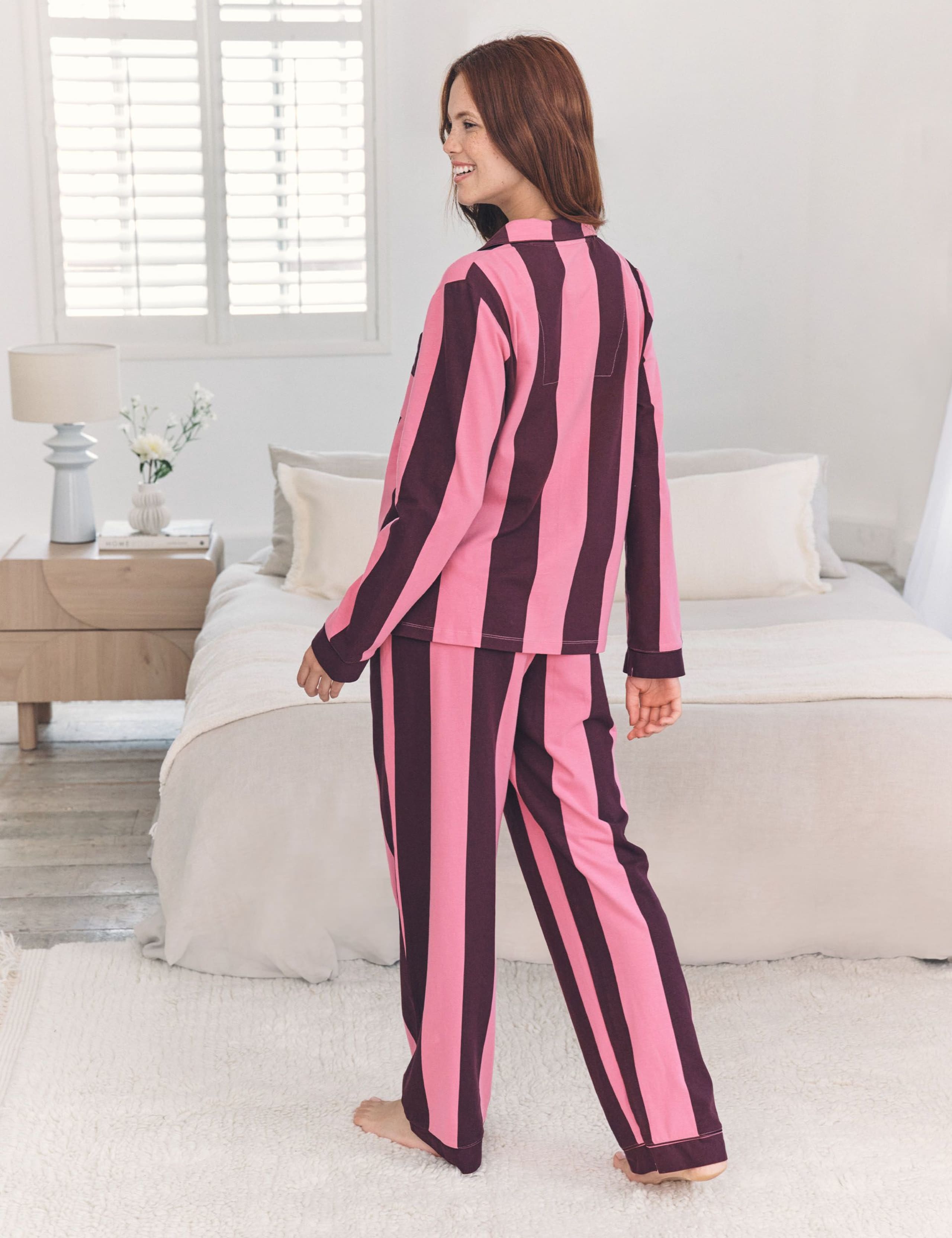 Cotton Rich Striped Button Up Pyjamas 3 of 6