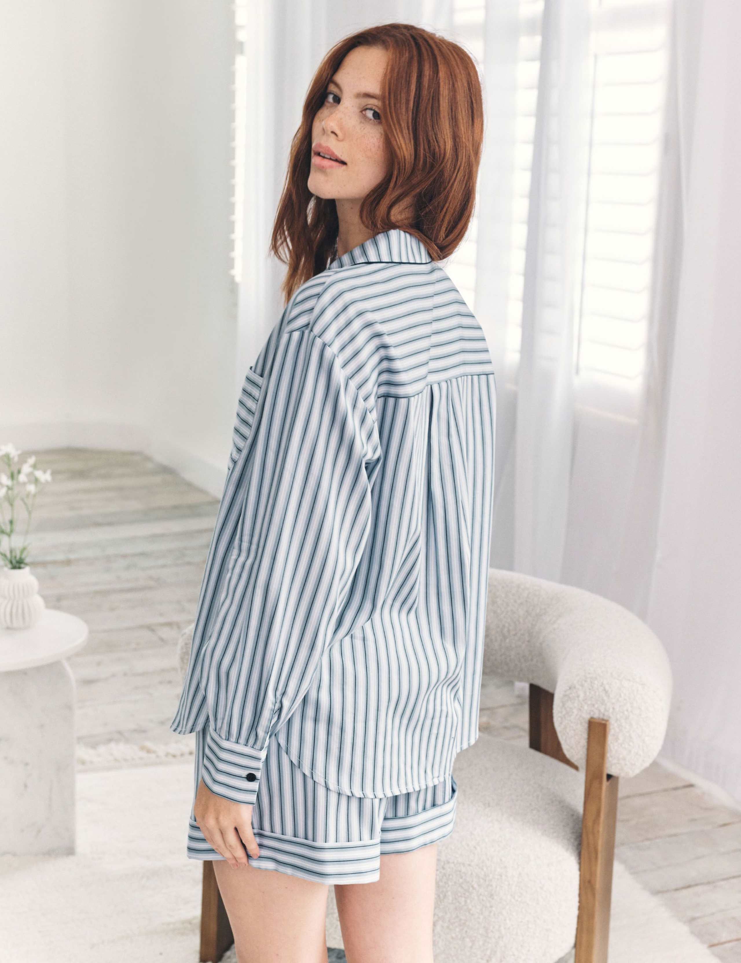 Pure Cotton Striped Revere Shortie Set 3 of 6