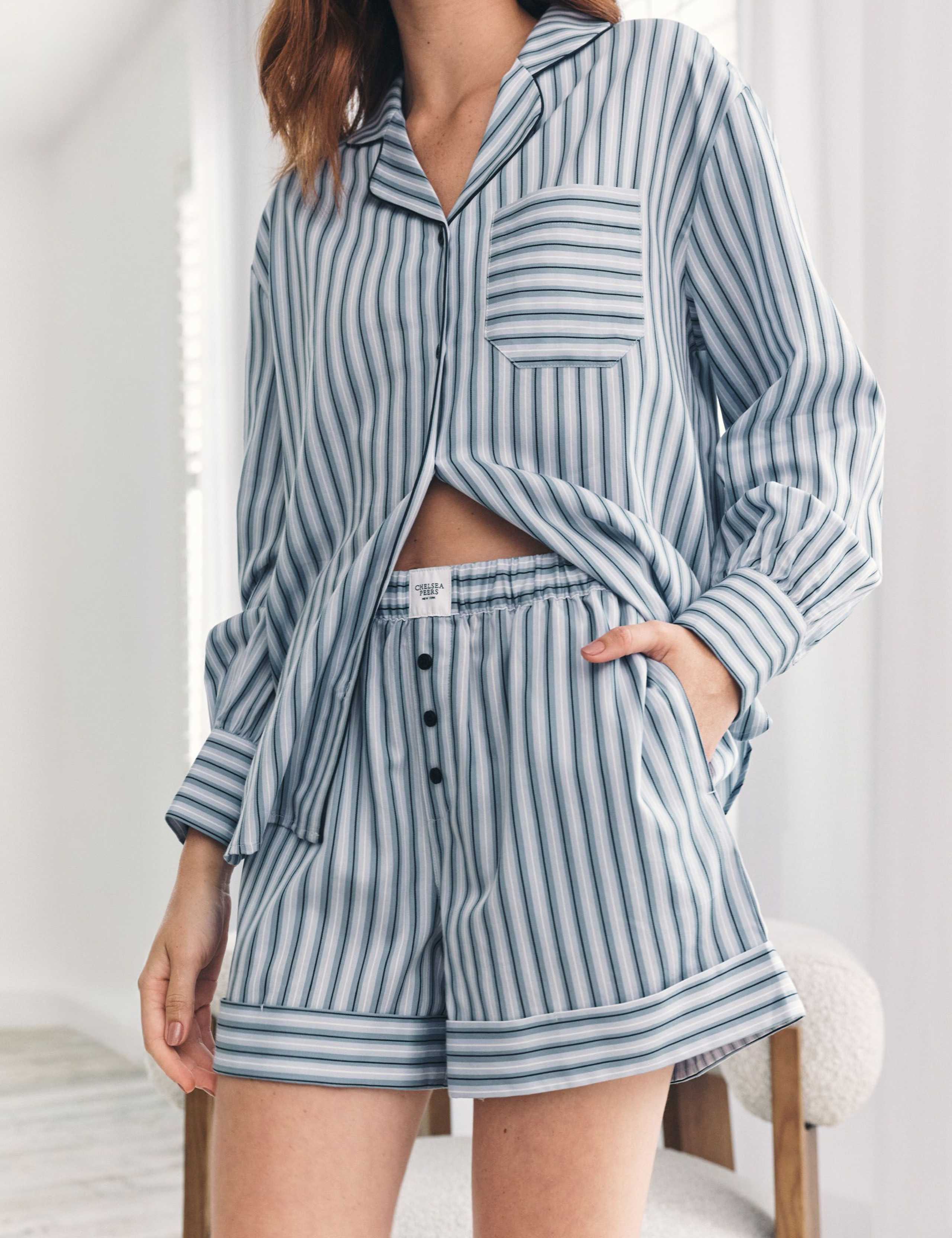 Pure Cotton Striped Revere Shortie Set 5 of 6