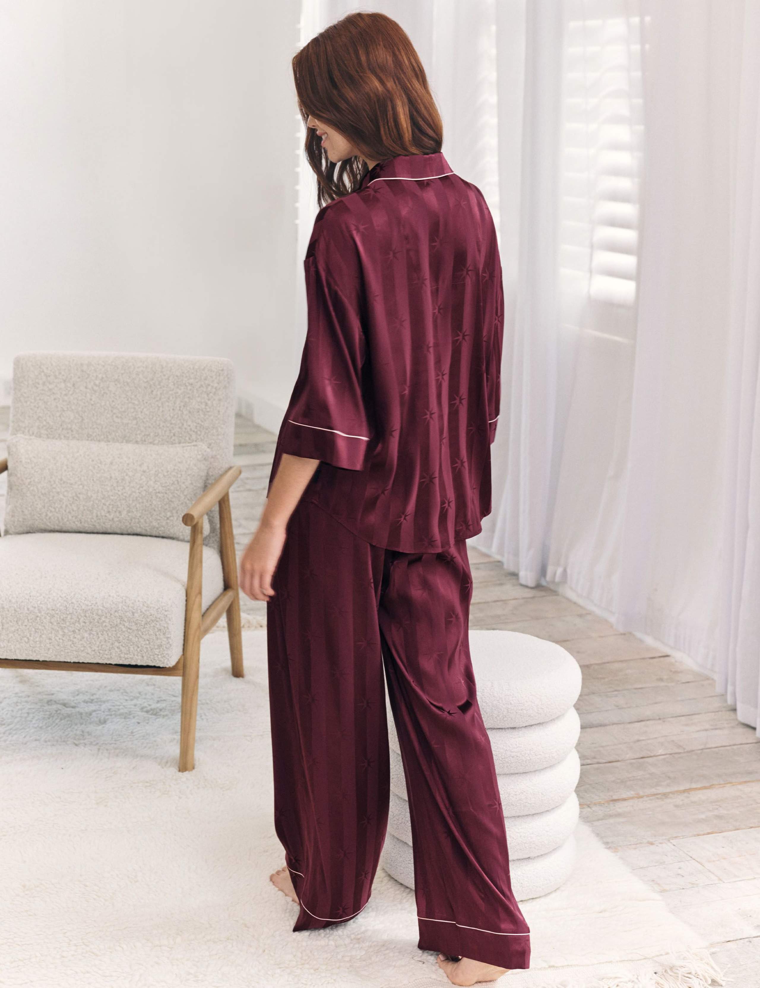 Jacquard Star Striped Button Up Pyjamas 2 of 7