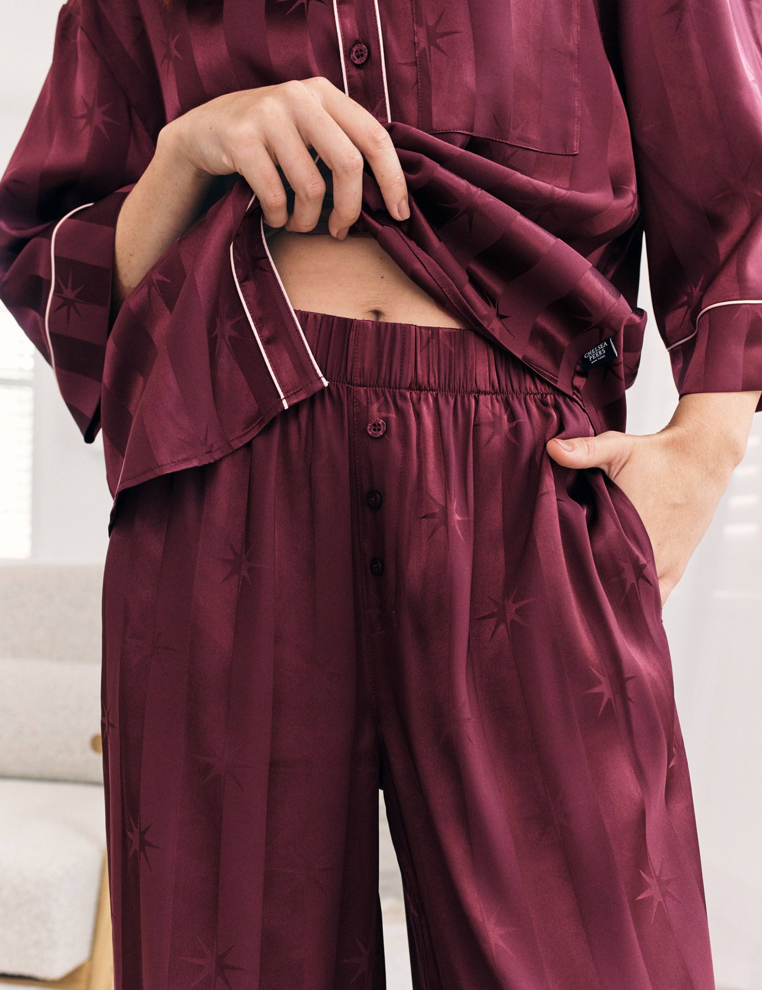 Piped Trim Striped Pyjama Set 7 of 7
