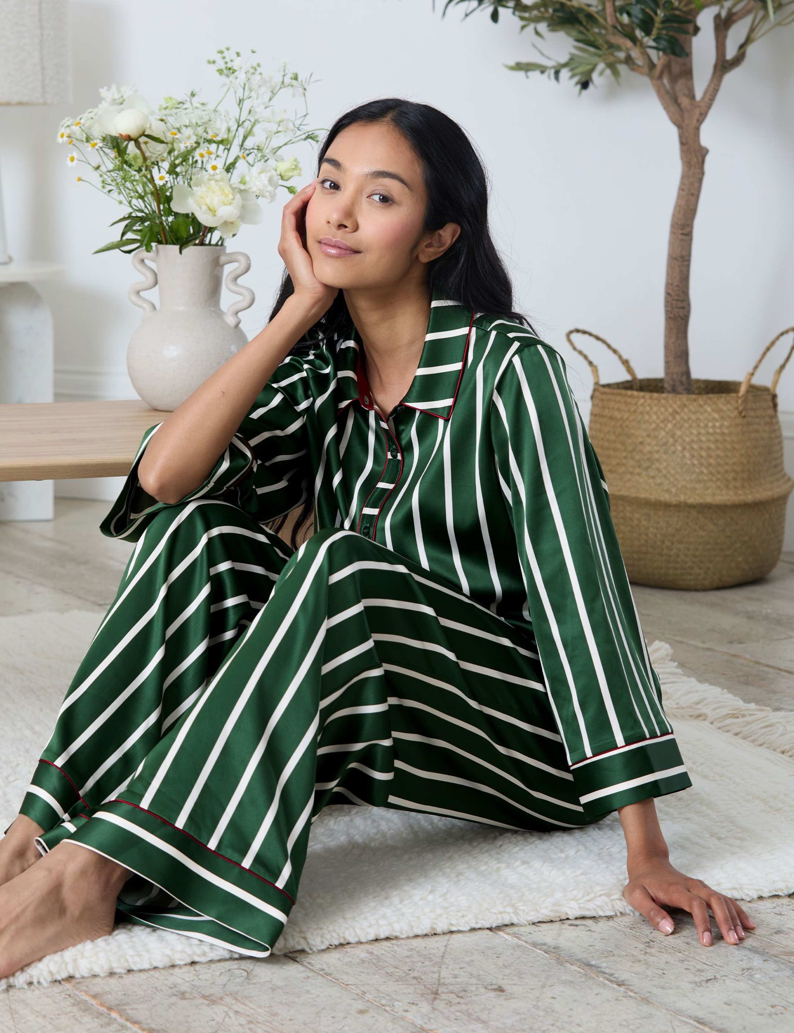 Striped Wide Leg Pyjama Set 4 of 6