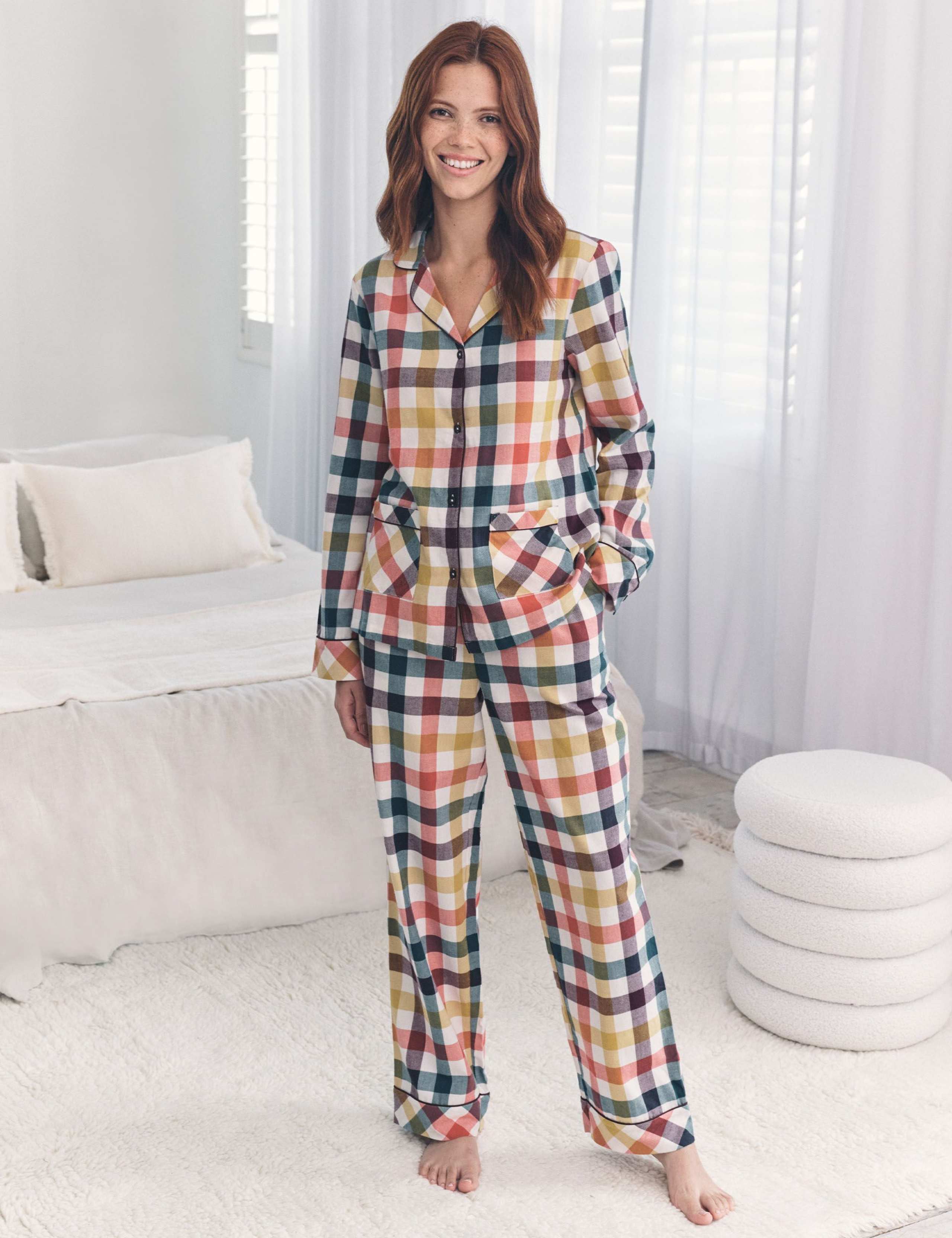 Pure Cotton Gingham Revere Pyjama Set 1 of 7