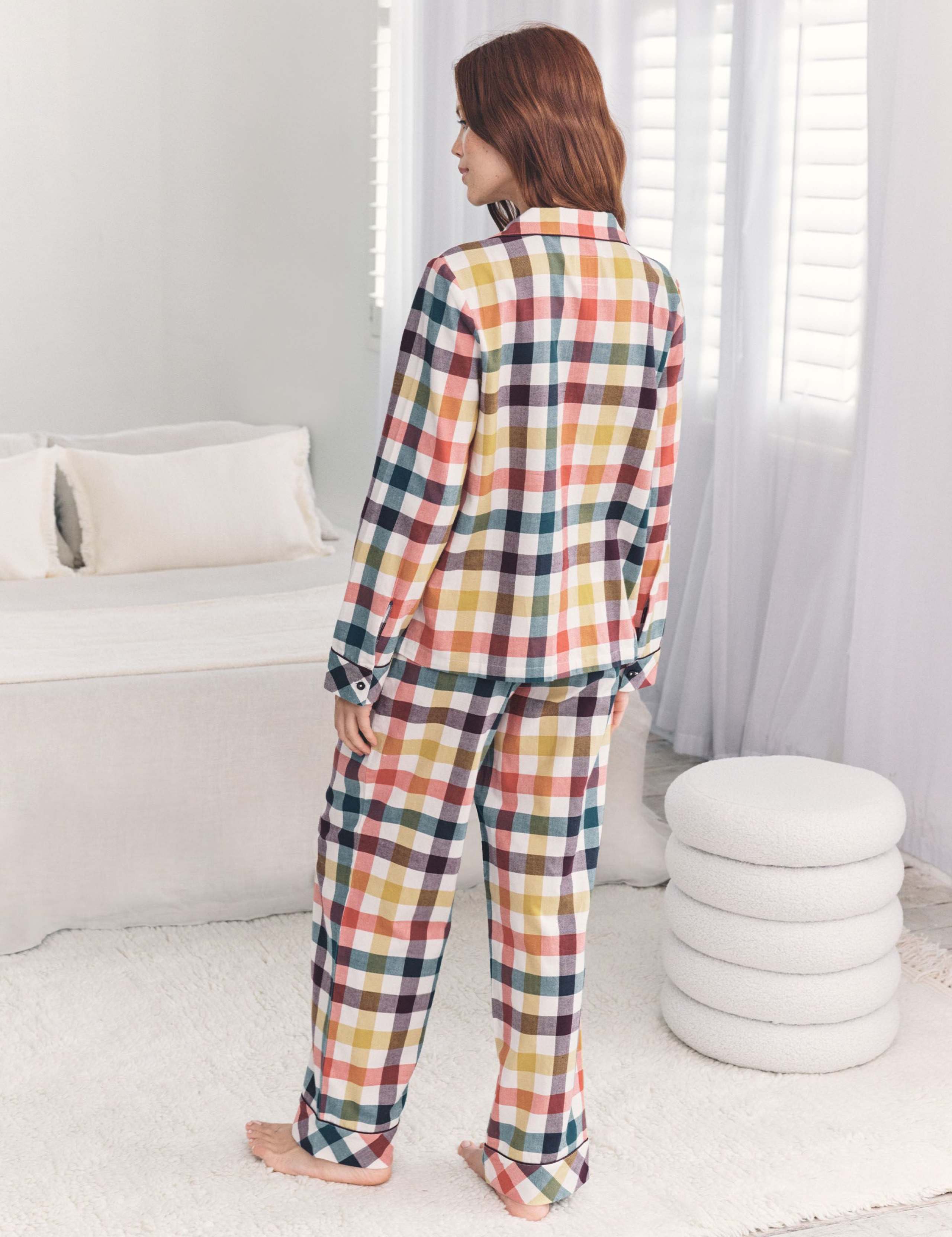 Pure Cotton Gingham Revere Pyjama Set 2 of 7