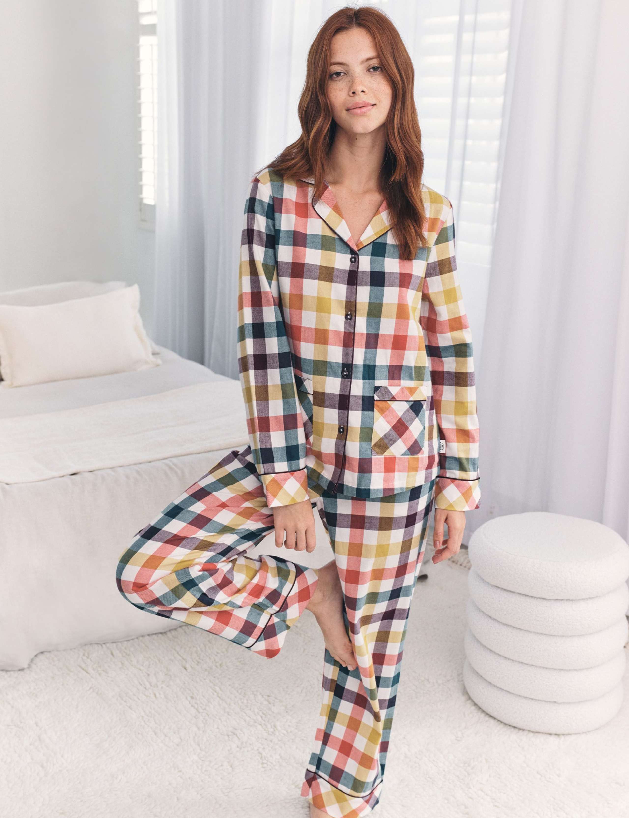 Pure Cotton Gingham Revere Pyjama Set 3 of 7