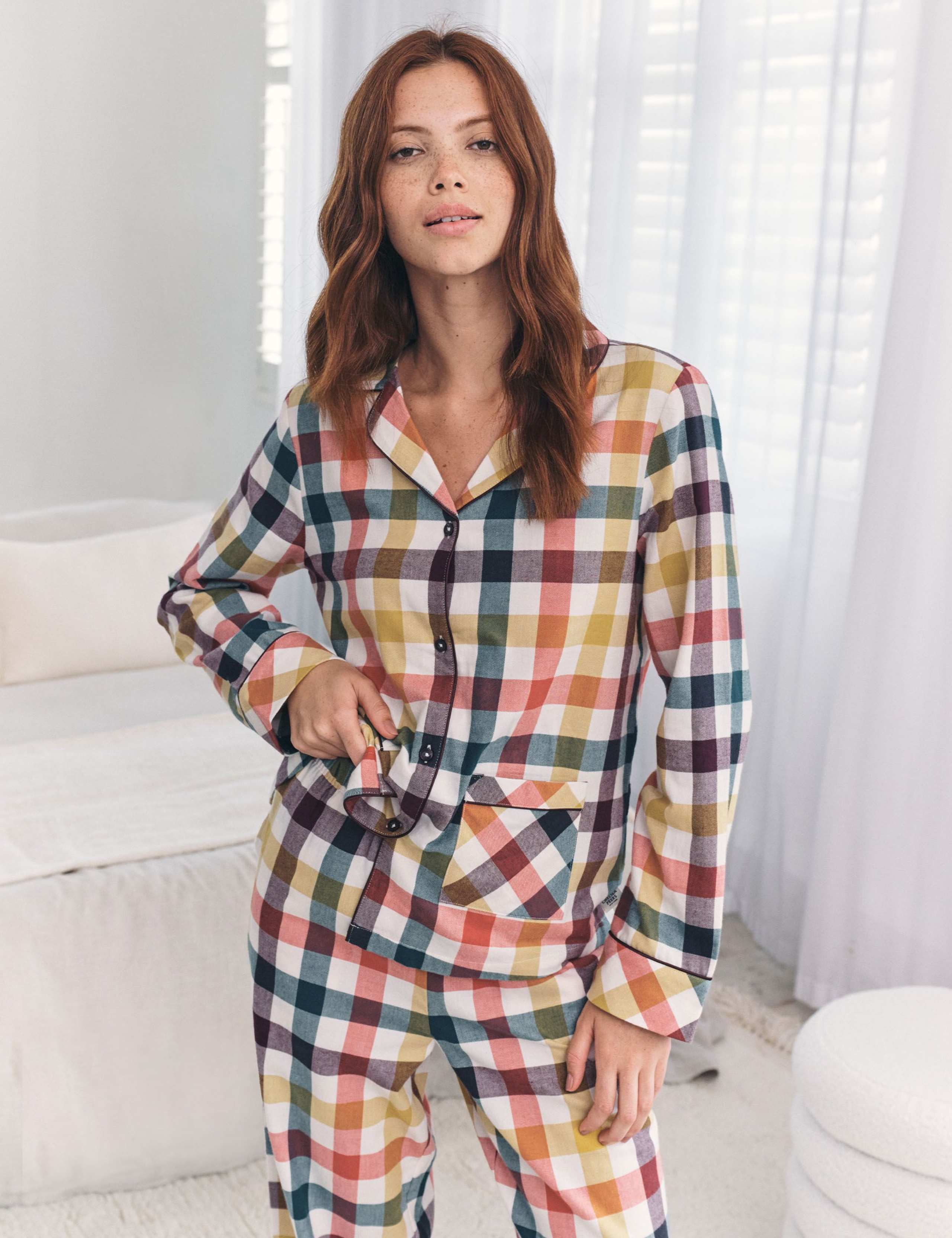 Pure Cotton Gingham Revere Pyjama Set 4 of 7