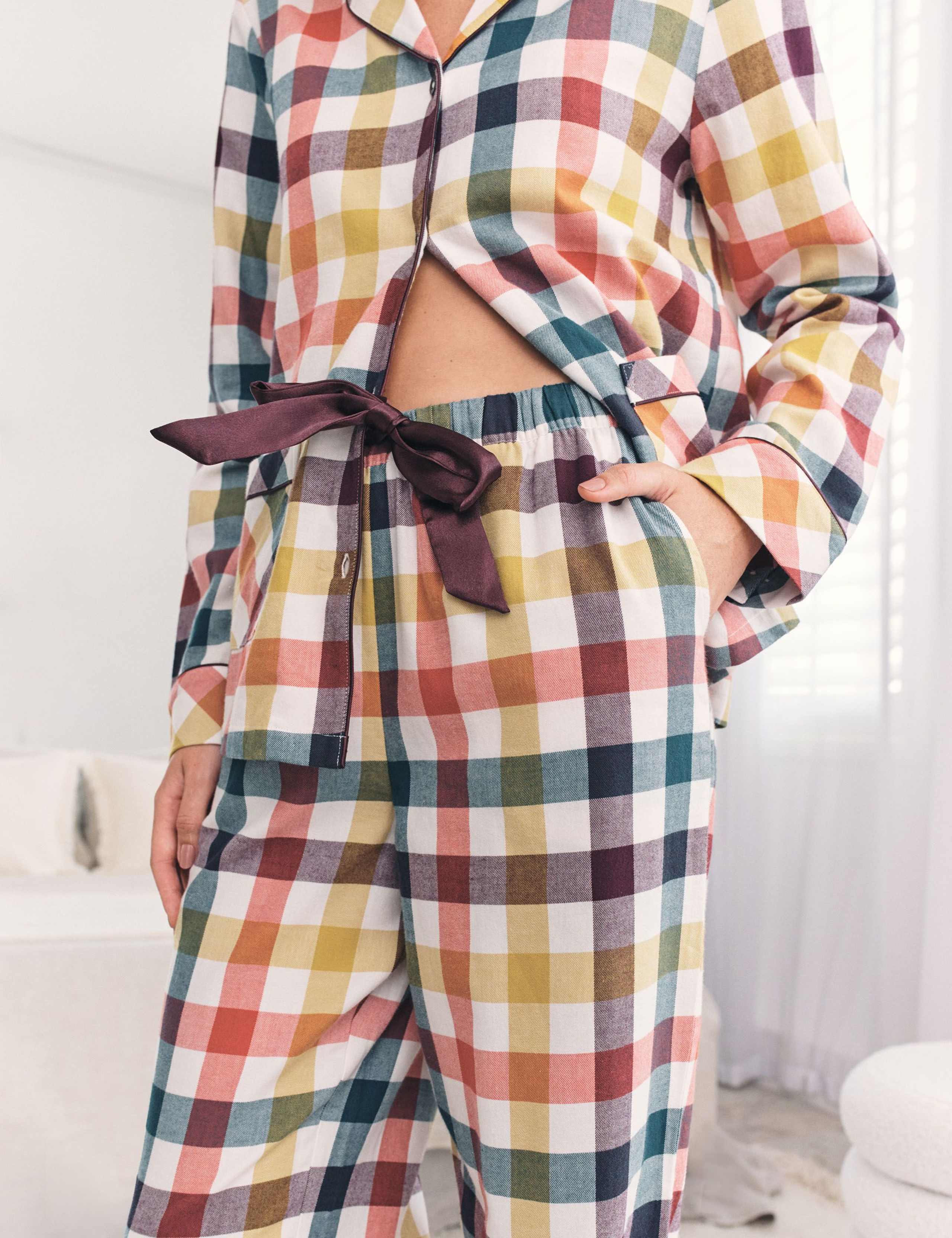 Pure Cotton Gingham Revere Pyjama Set 6 of 7