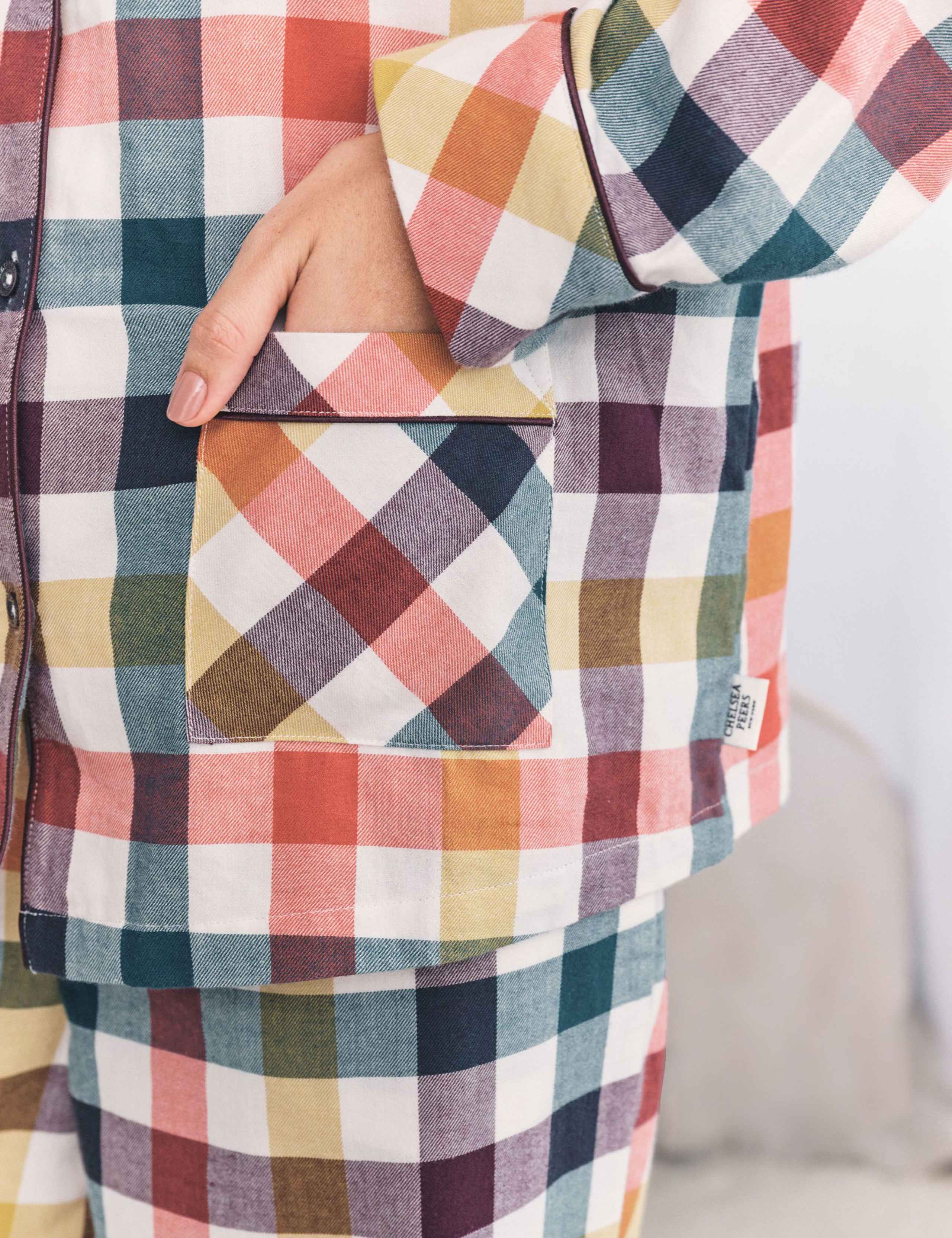 Pure Cotton Gingham Revere Pyjama Set 7 of 7