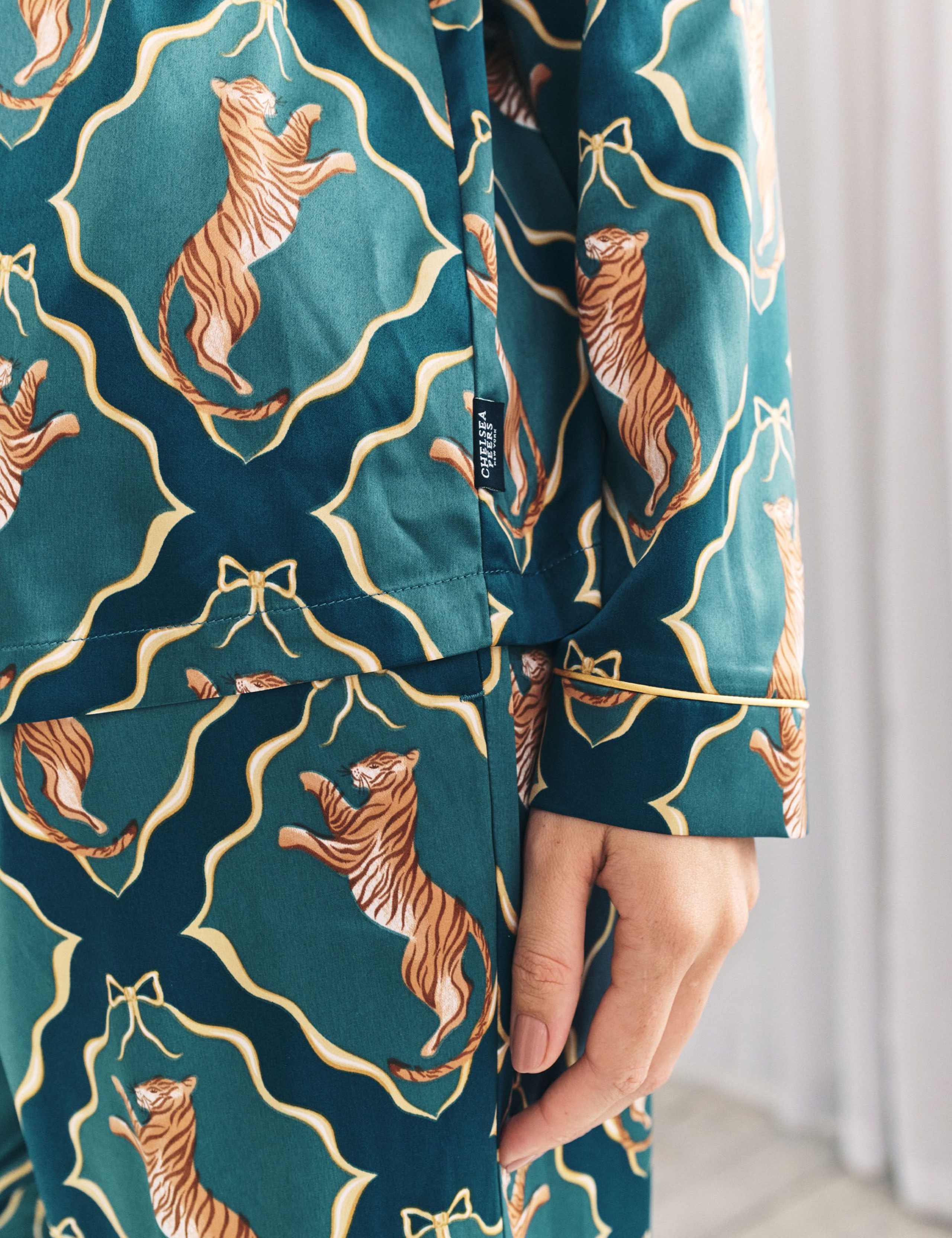 Satin Tiger Print Revere Pyjama Set 5 of 6