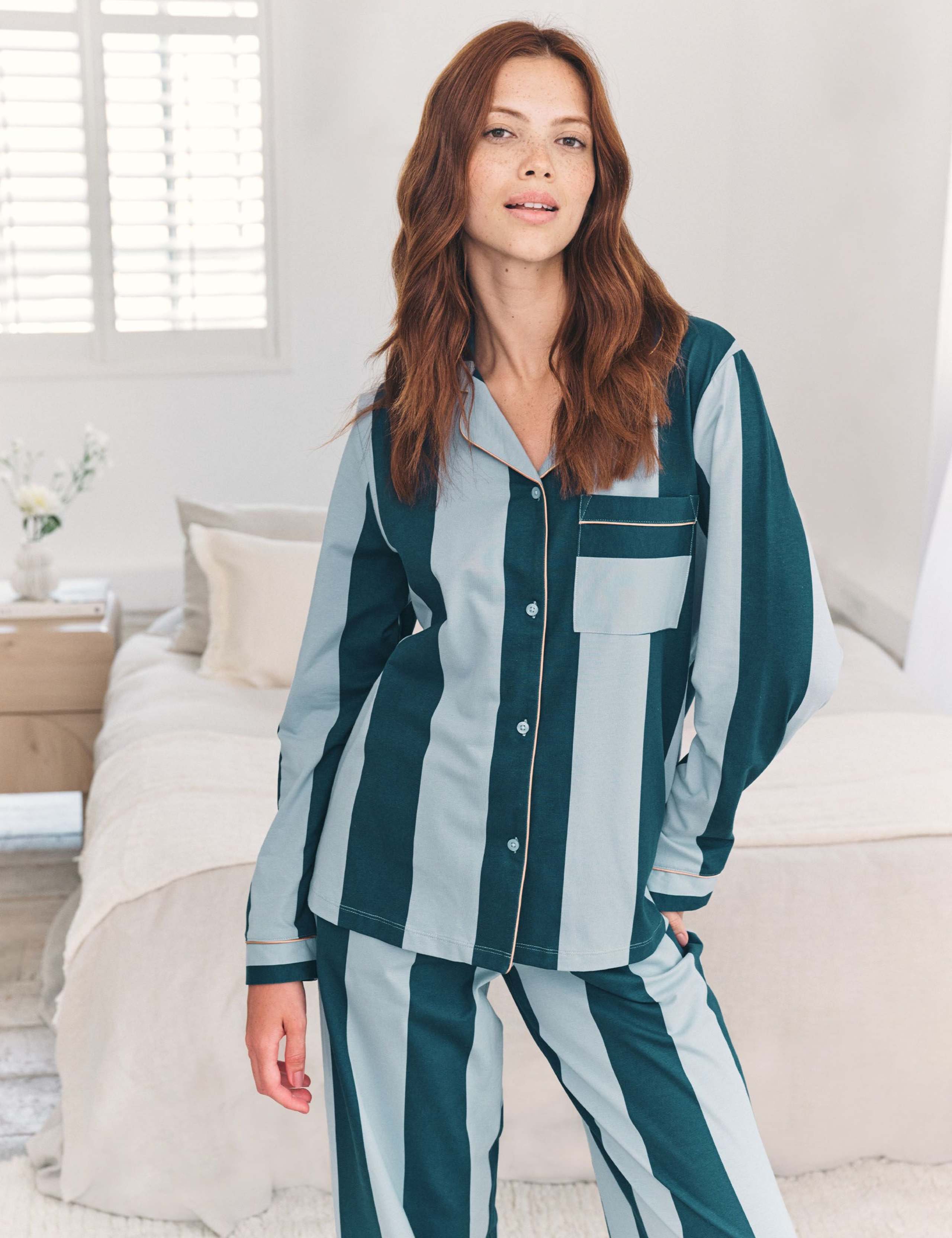 Cotton Rich Striped Revere Pyjama Set 3 of 6