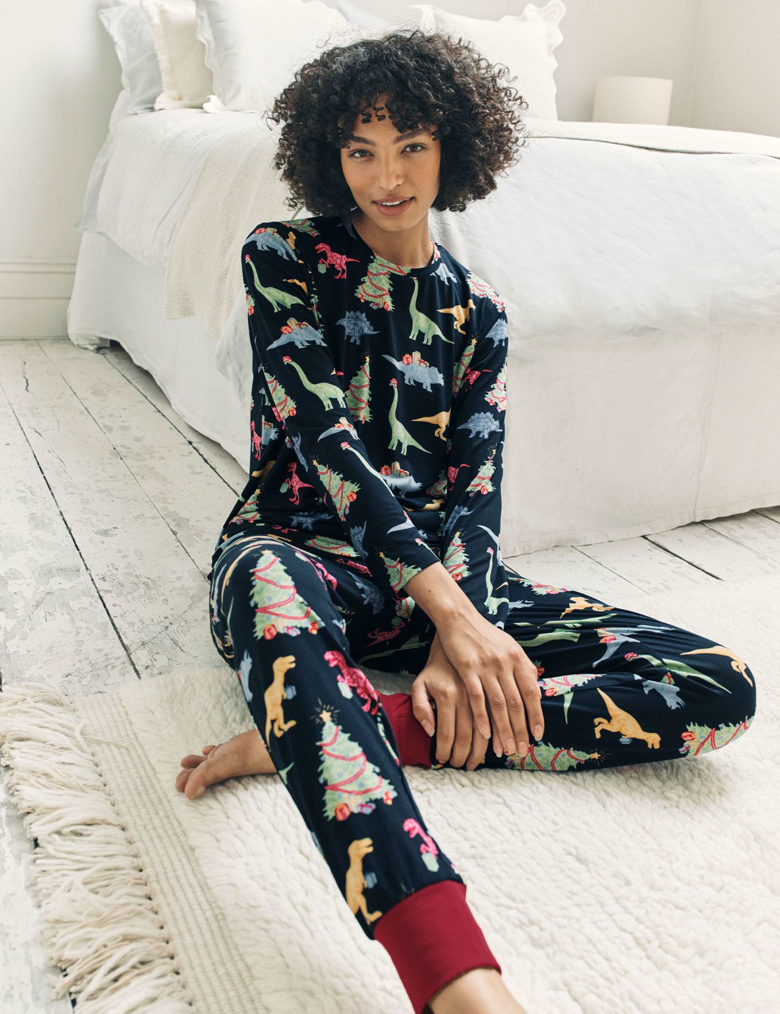 Jersey Christmas Dinosaur Print Pyjama Set 5 of 7