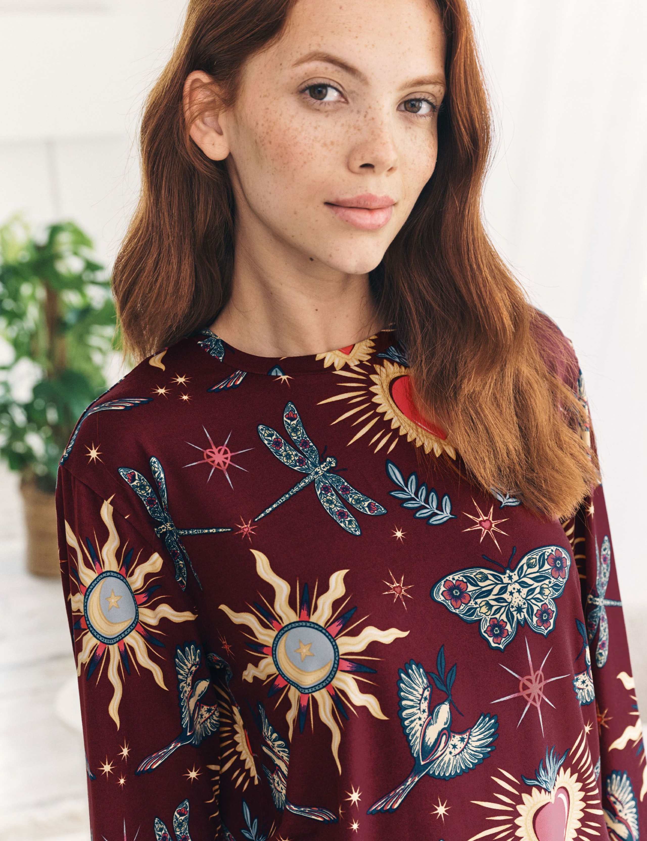 Celestial Heart Print Crew Neck Pyjama Set 3 of 7