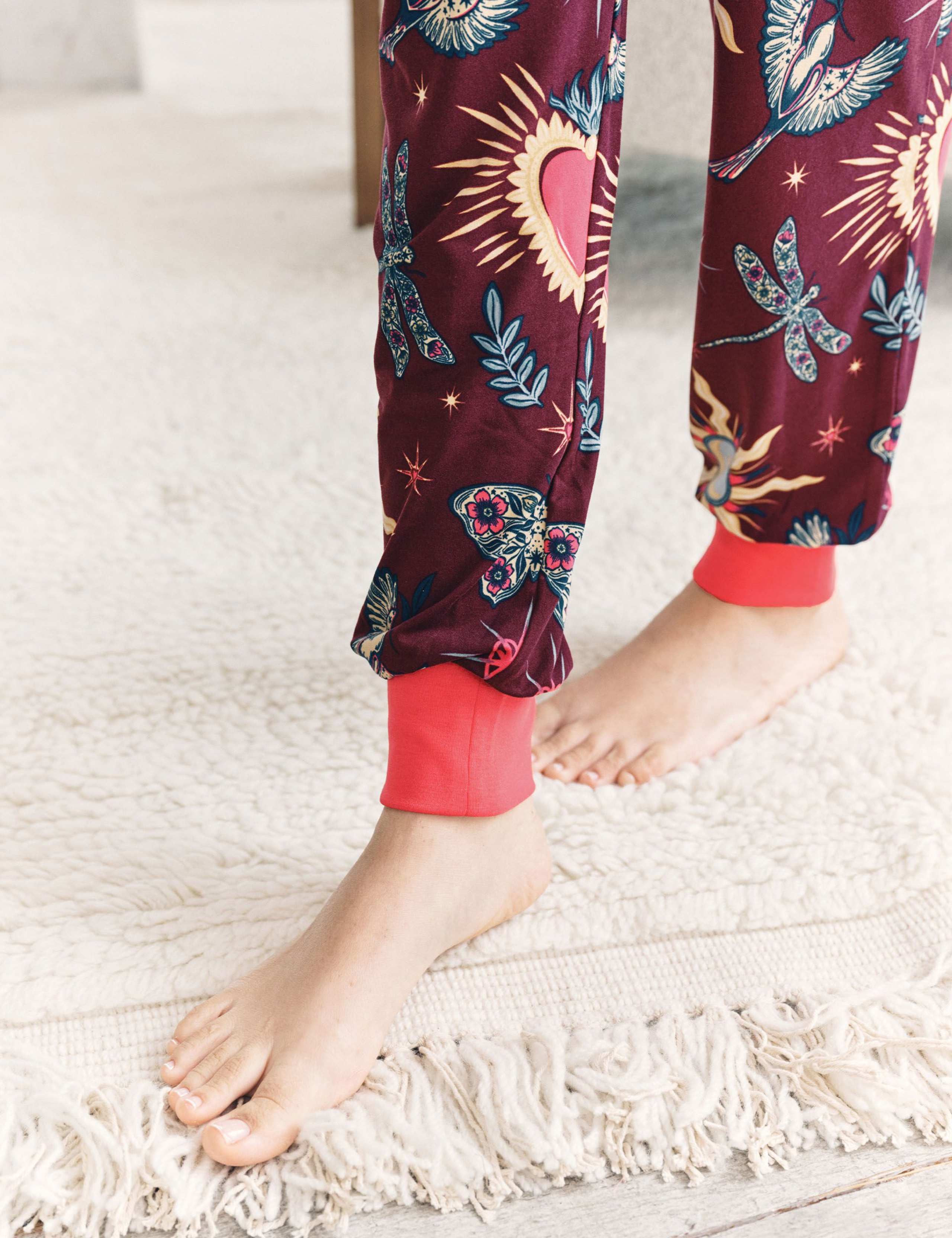 Heart Print Cuffed Pyjama Set 7 of 7