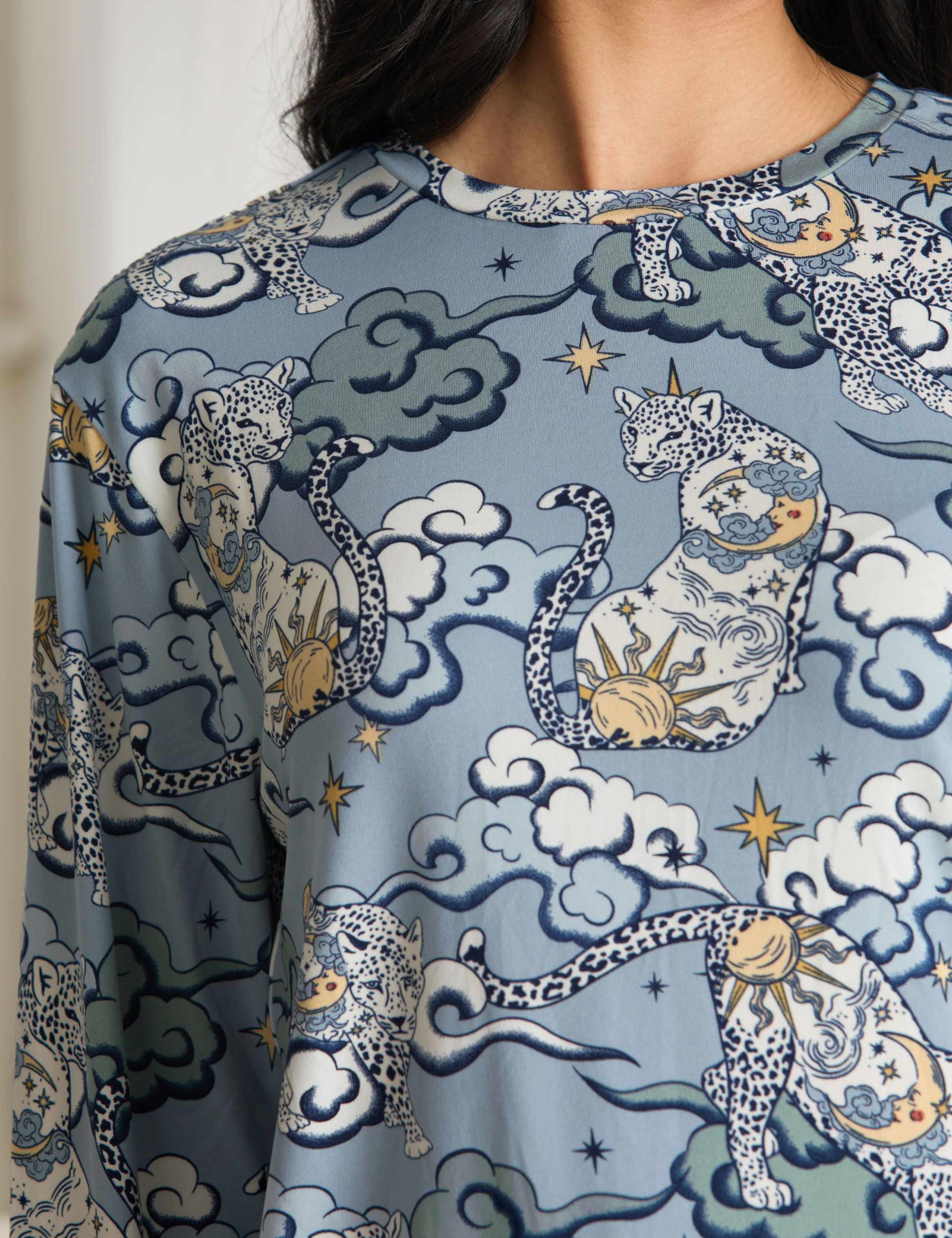 Leopard Crew Neck Pyjama Set 4 of 5