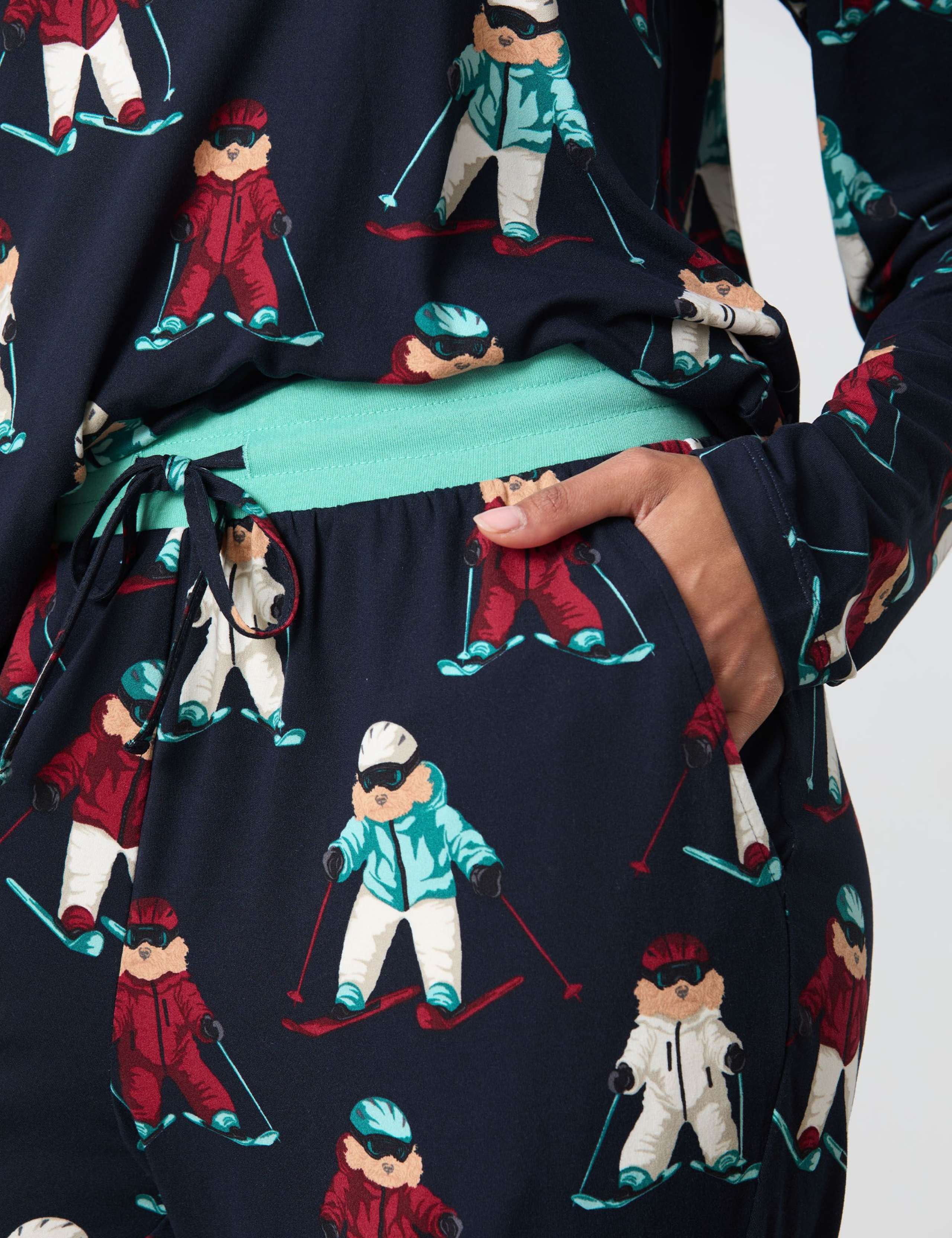 Christmas Skiing Dog Print Crew Neck Pyjamas Set 6 of 7