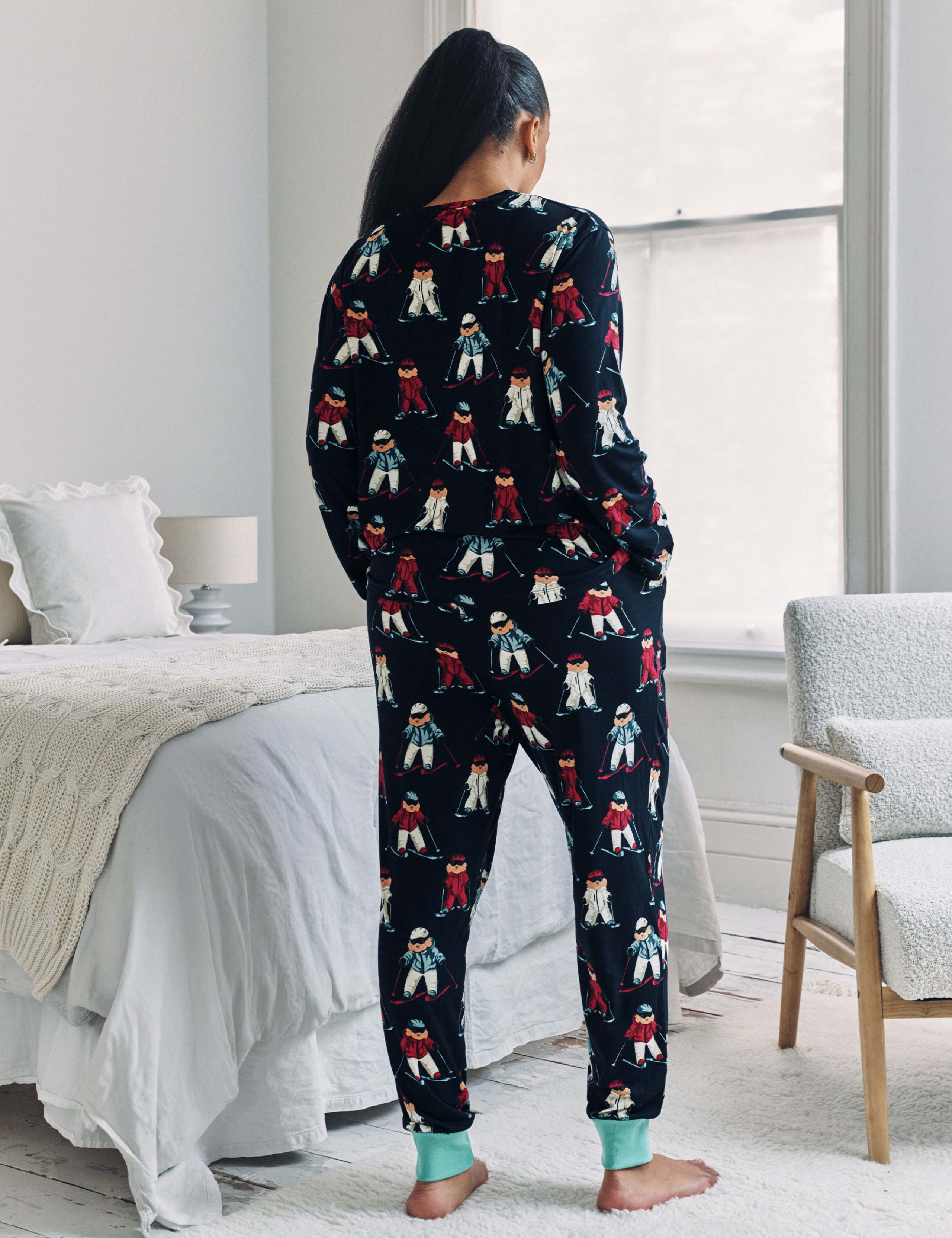 Christmas Skiing Dog Print Crew Neck Family Pyjama Set 7 of 7