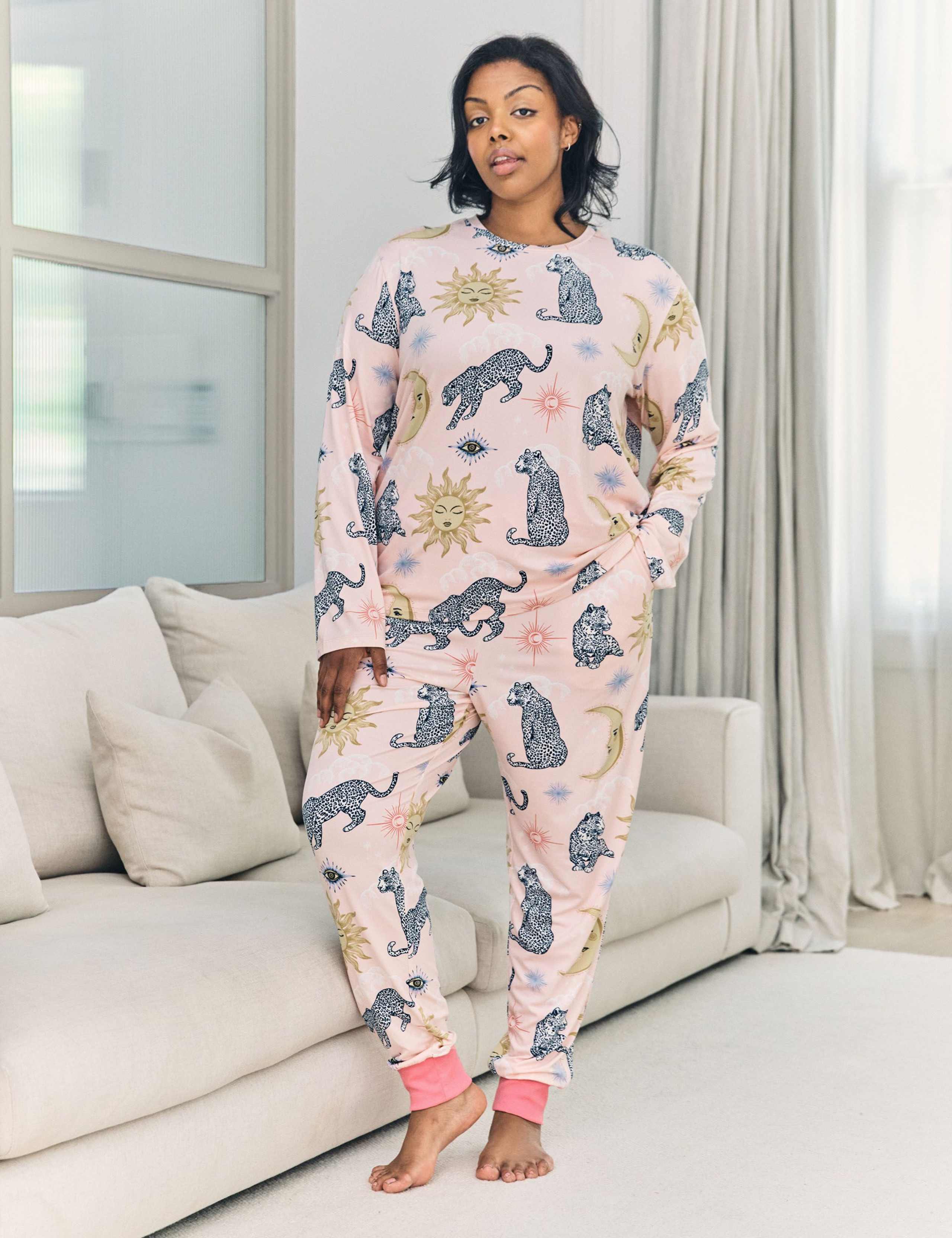 Celestial Leopard Print Crew Neck Pyjama Set 6 of 8