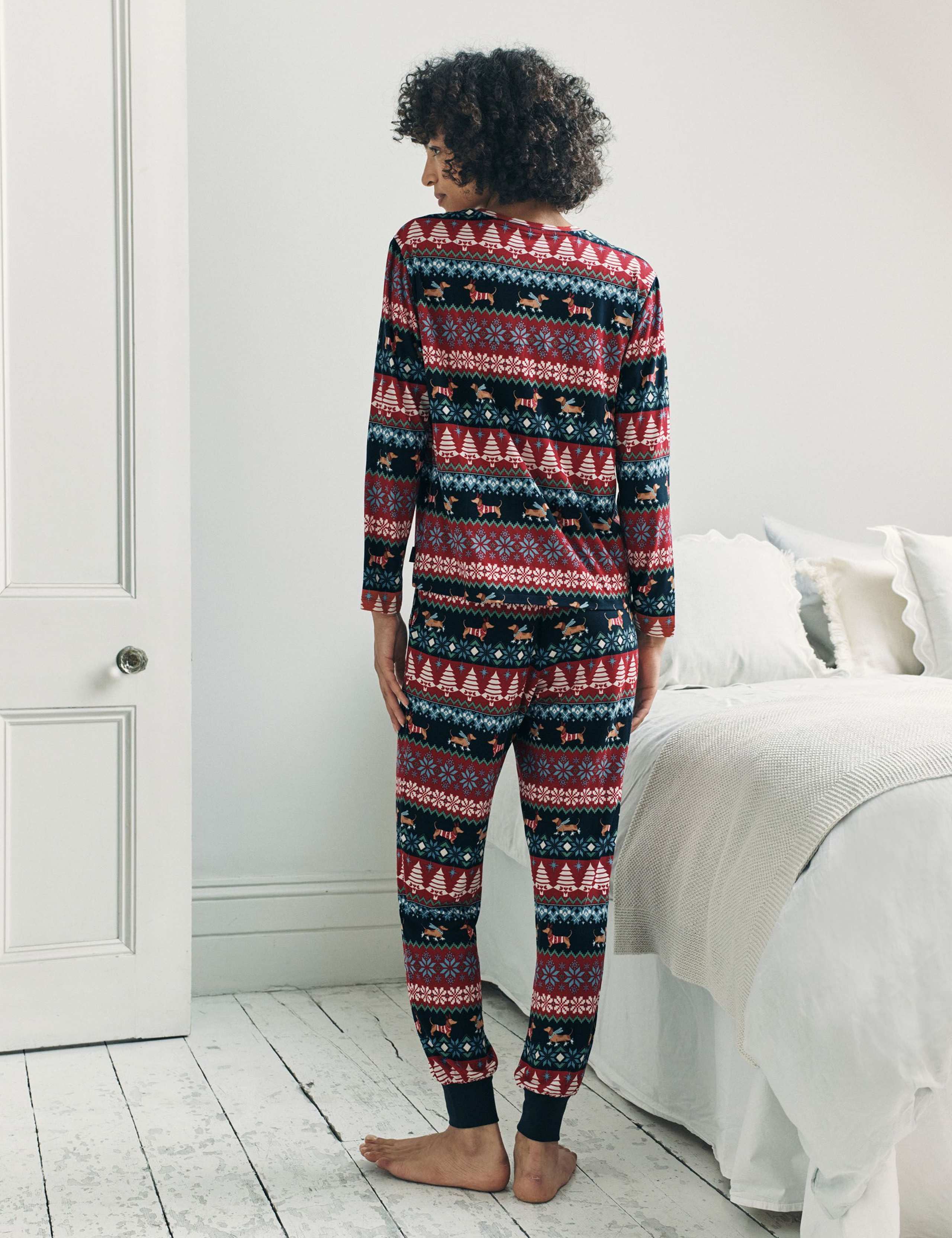 Sausage Dog Fair Isle Print Crew Neck Family Christmas Pyjamas 2 of 6