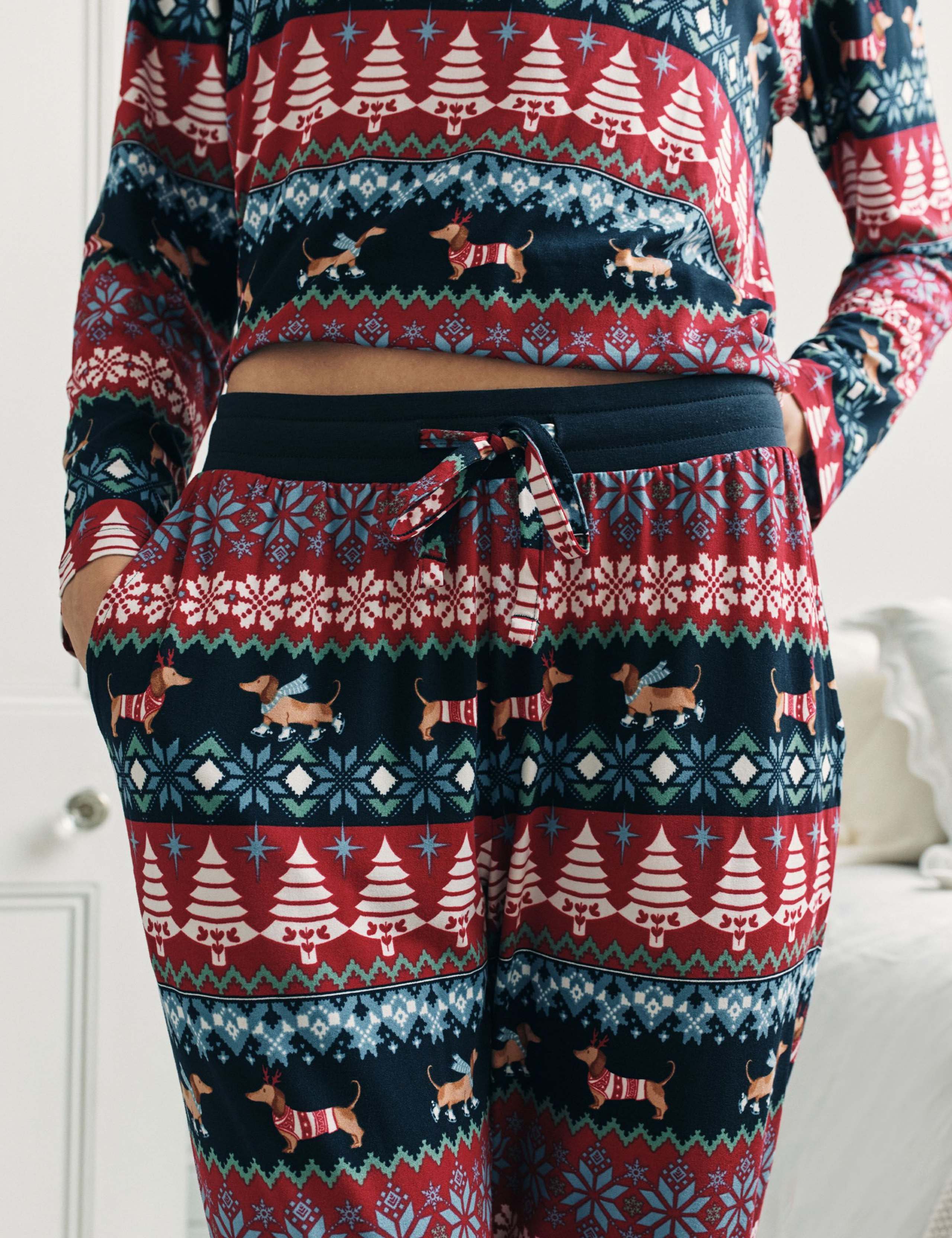 Sausage Dog Fair Isle Print Crew Neck Family Christmas Pyjamas 5 of 6