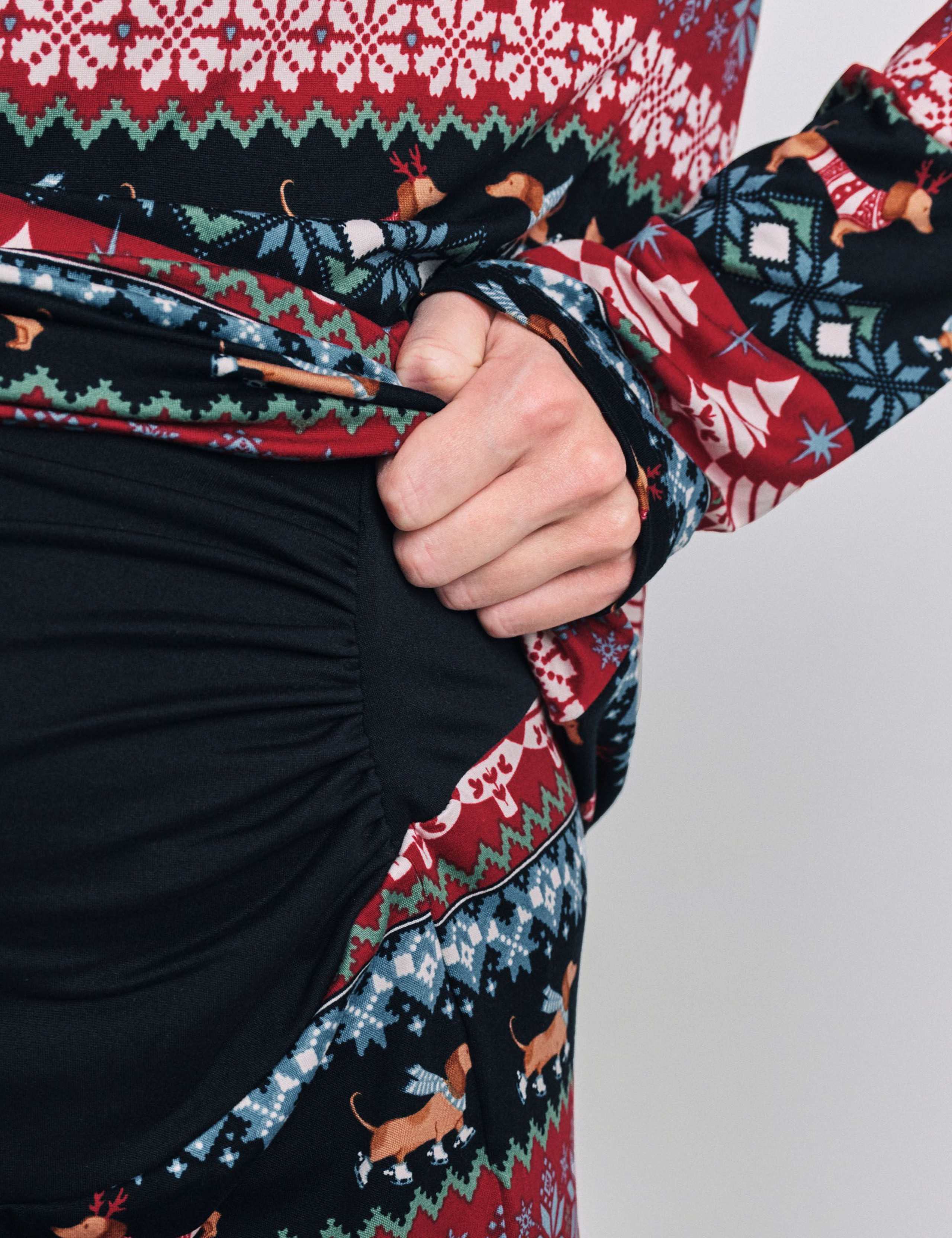 Maternity Sausage Dog Fair Isle Print Crew Neck Family Christmas Pyjamas 5 of 5