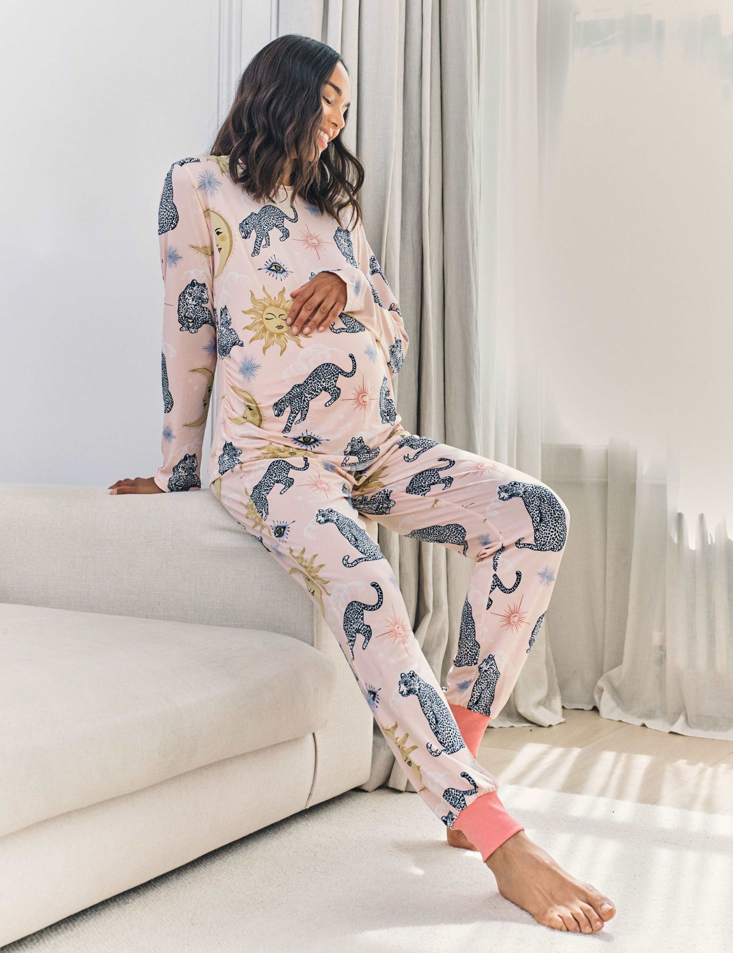 Maternity Jersey Leopard Crew Neck Pyjama Set 4 of 6