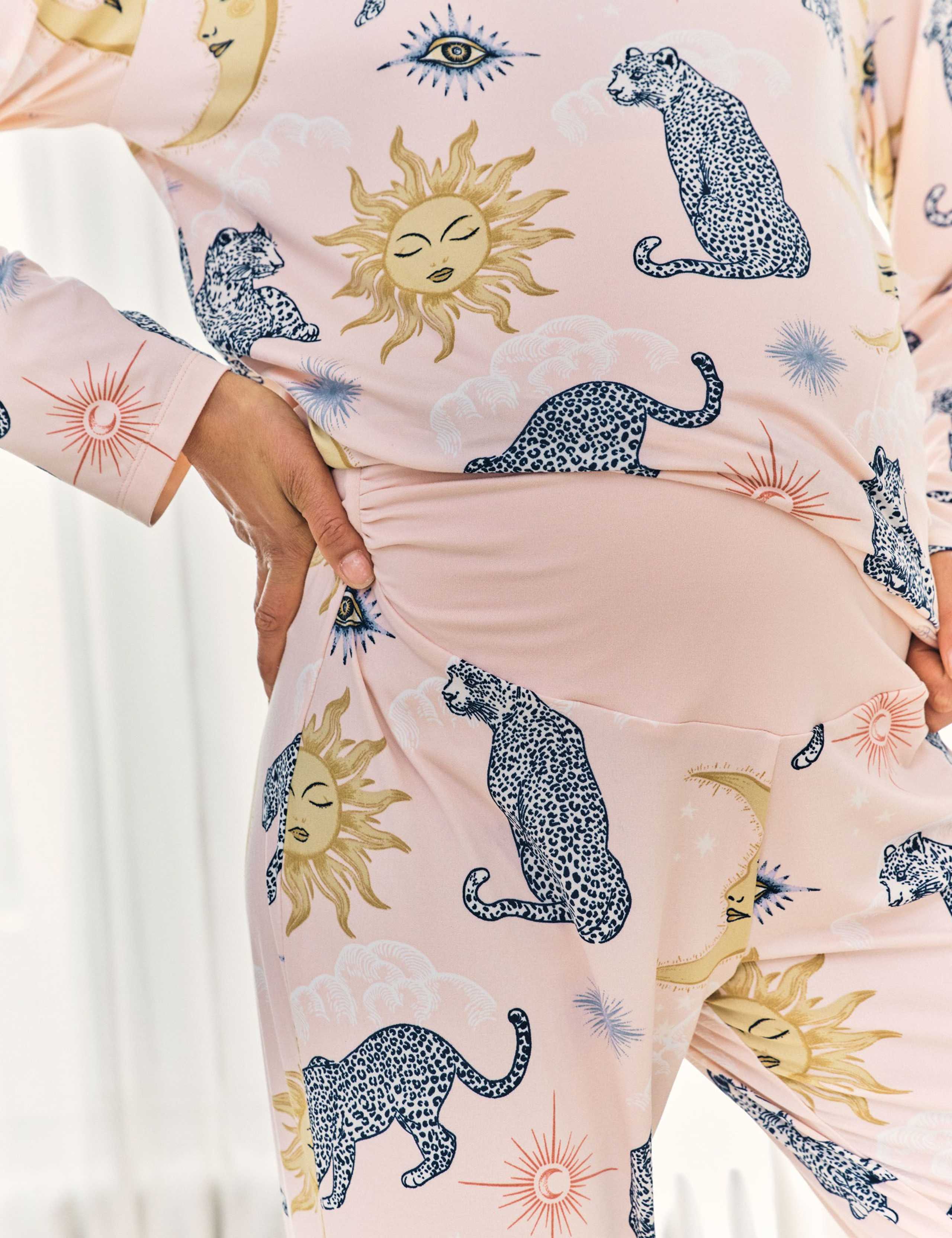 Maternity Jersey Leopard Crew Neck Pyjama Set 5 of 6