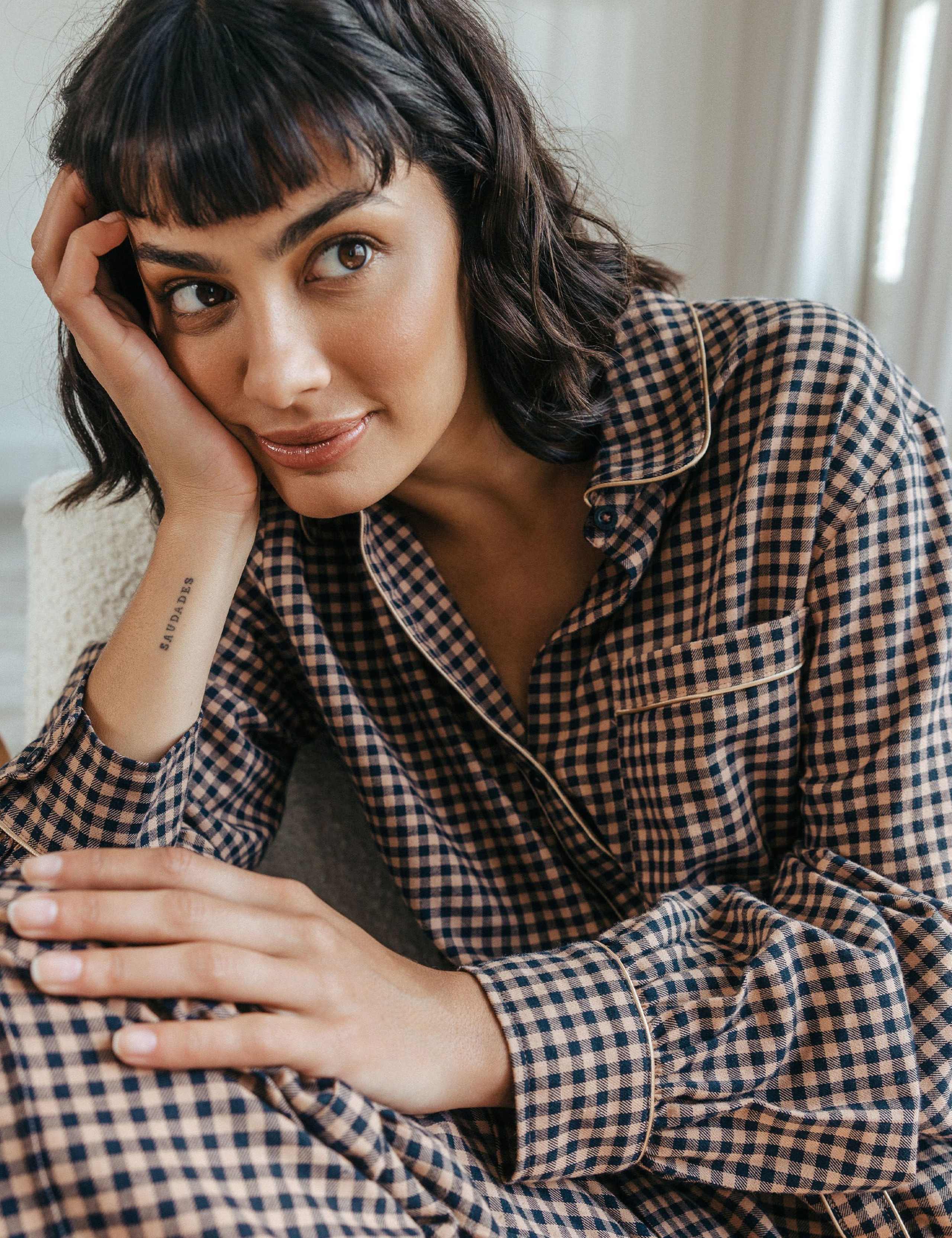 Brushed Cotton Checked Pyjama Set 3 of 5