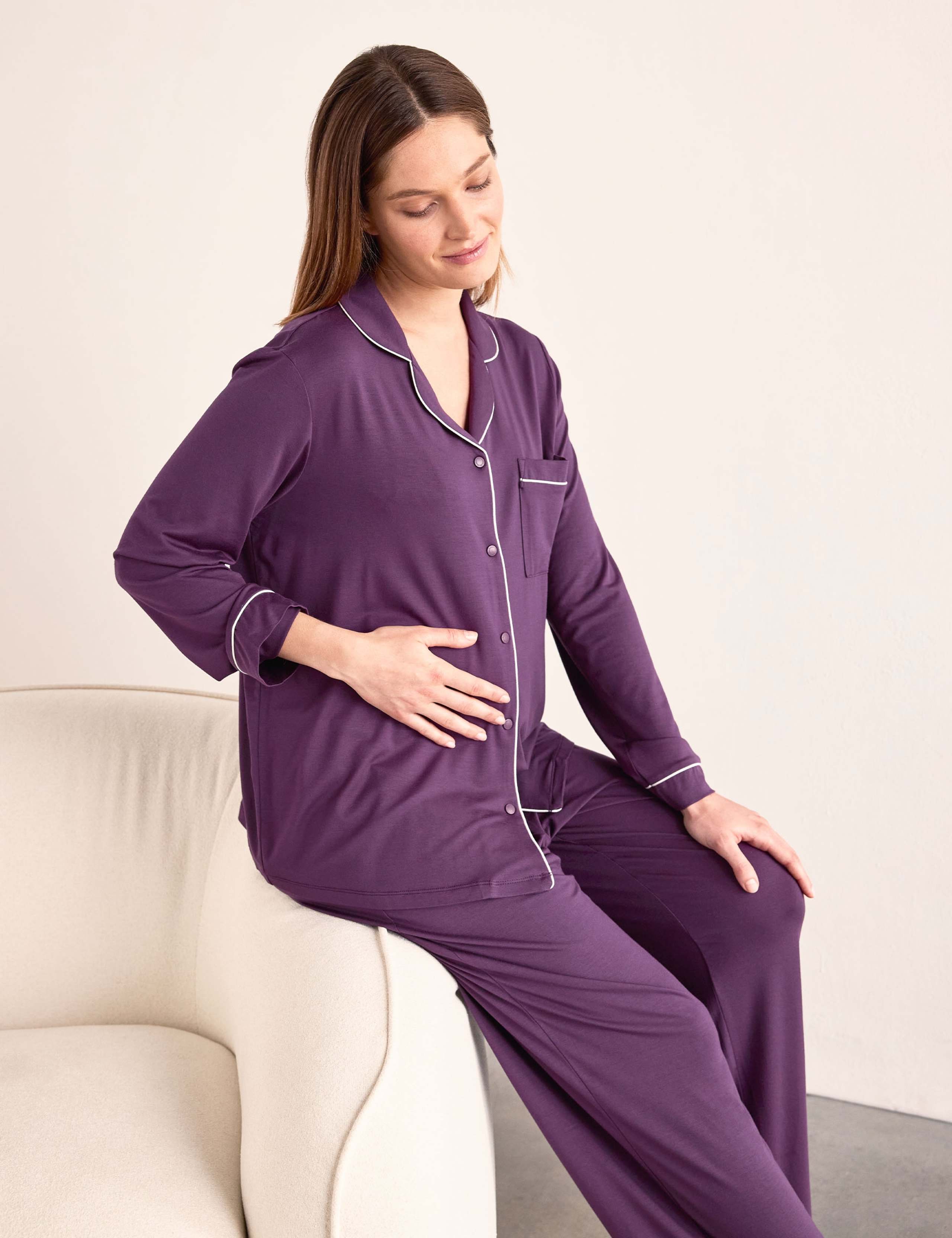 Maternity Modal Rich Revere Pyjama Set 2 of 6
