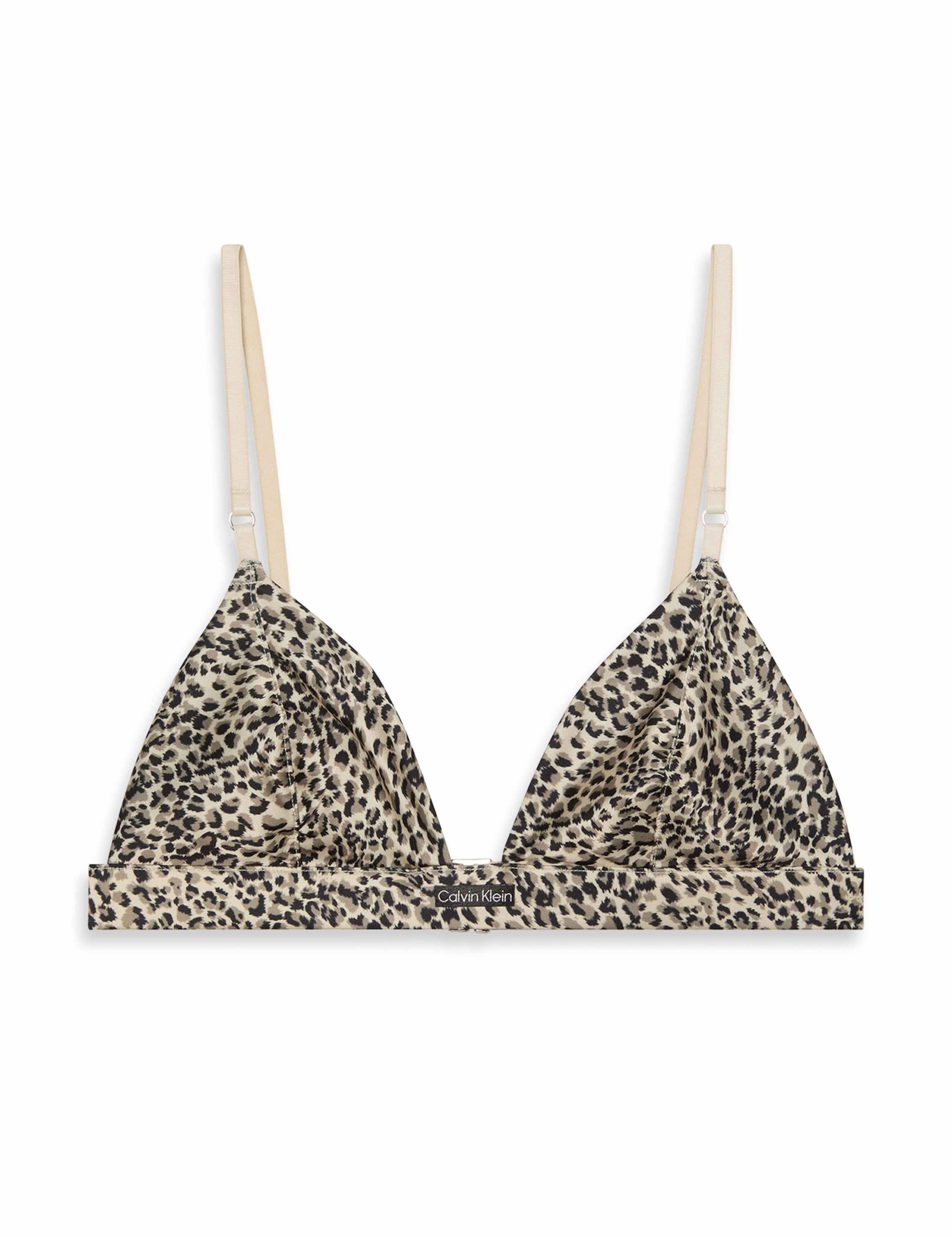 Signature Satin Leopard Print Triangle Bra (A to E) 2 of 6
