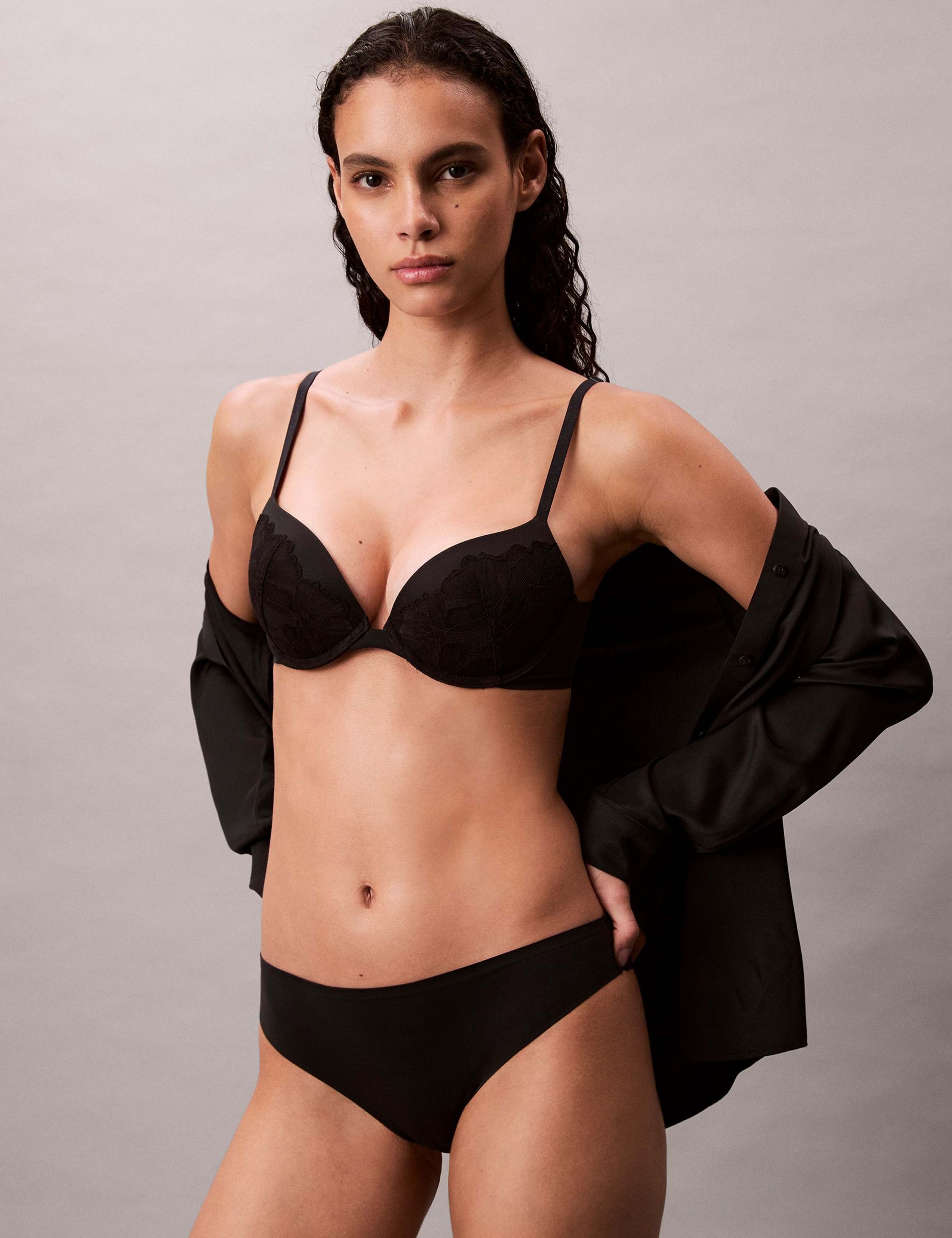 Perfectly Fit Lace Wired Push-Up Plunge Bra 2 of 5