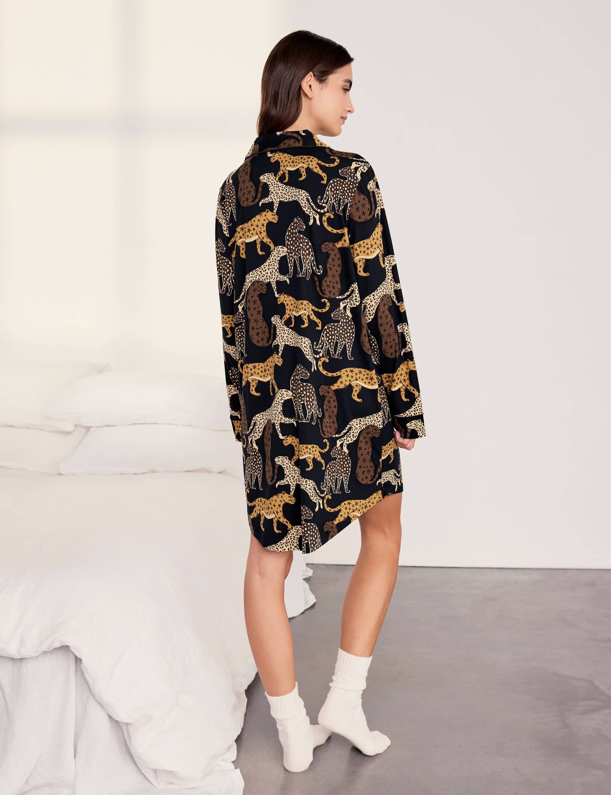 Jersey Leopard Print Revere Nightshirt 3 of 6