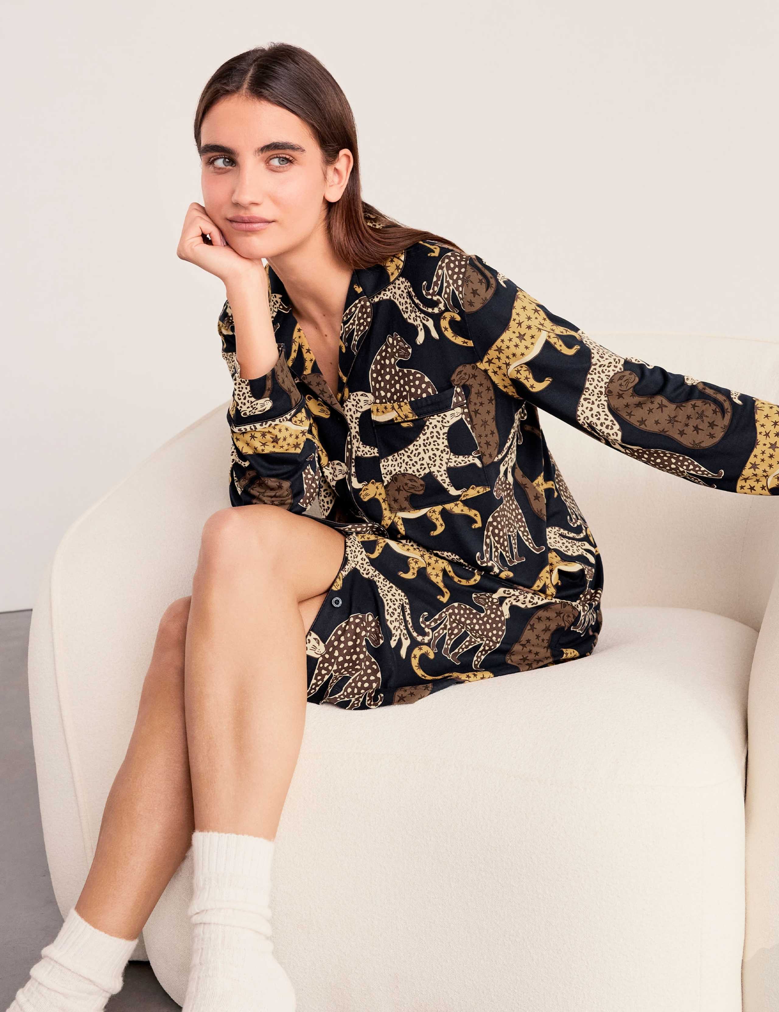 Jersey Leopard Print Revere Nightshirt 5 of 6