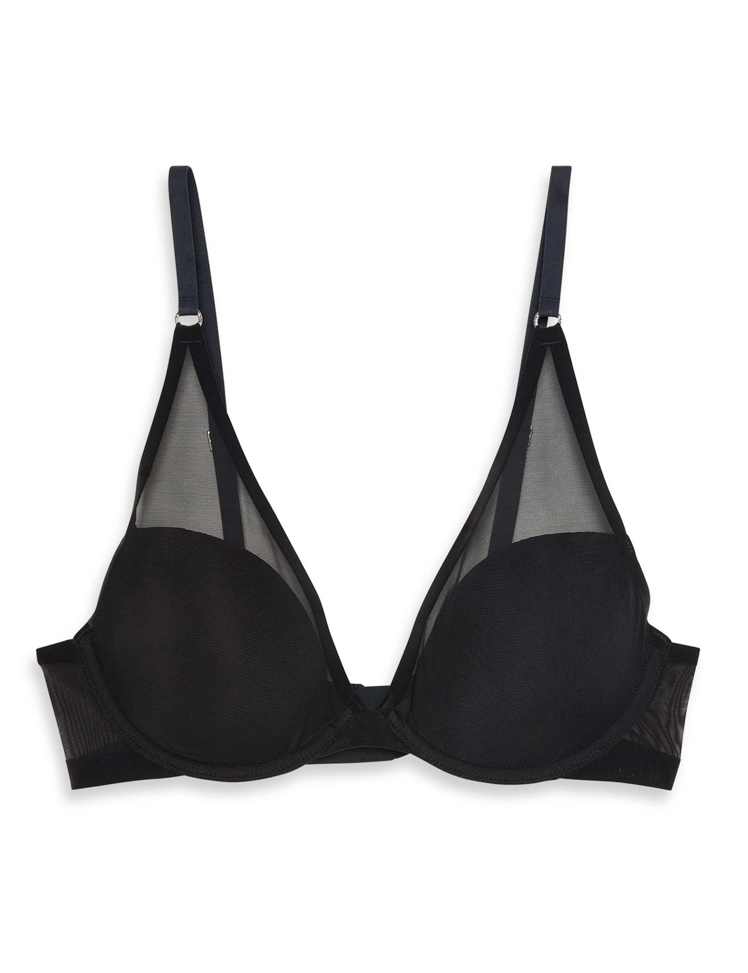Minimalist Mesh Wired Push-Up Plunge Bra (B-D) 2 of 6