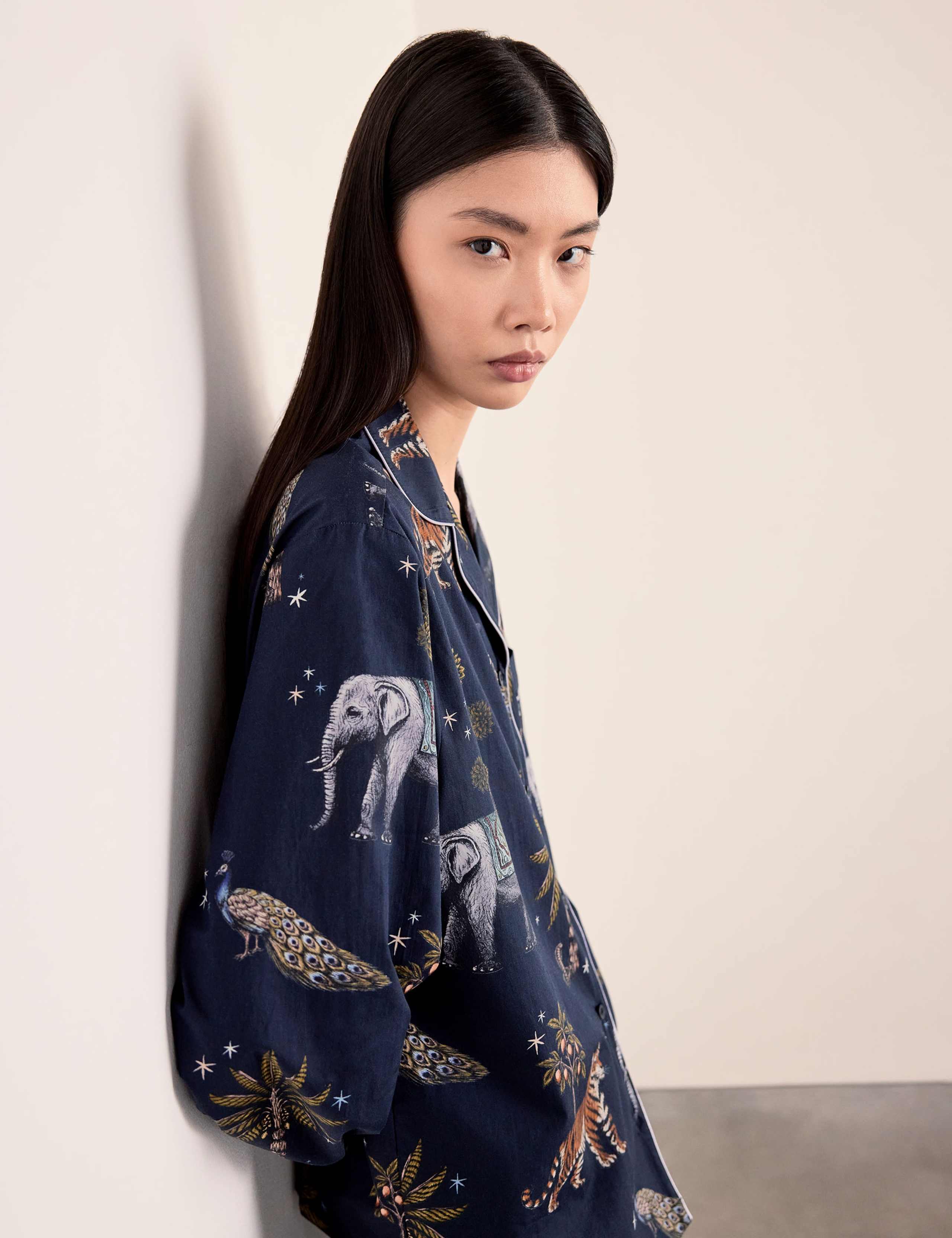 Pure Cotton Jungle Print Revere Pyjama Set 4 of 6