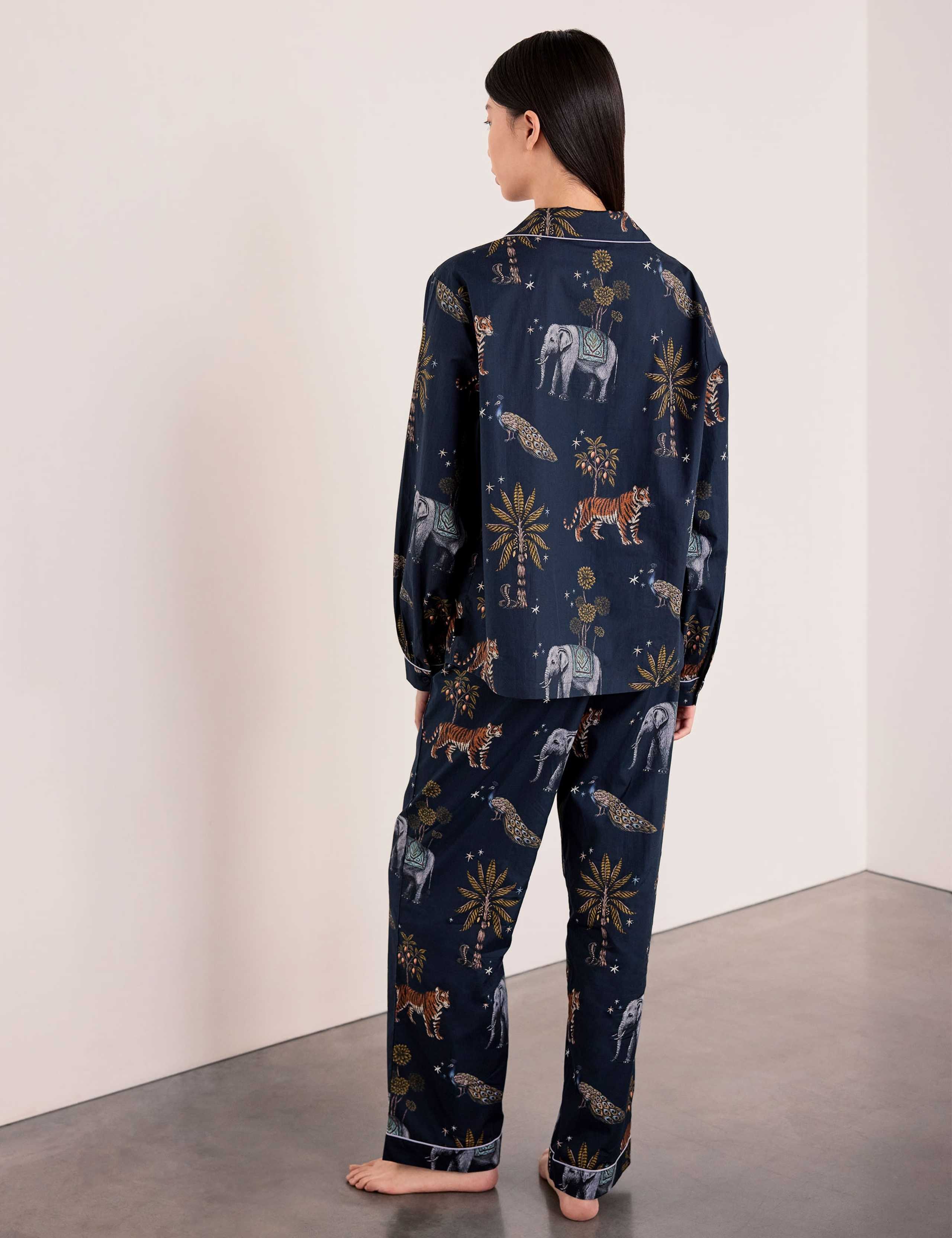 Pure Cotton Jungle Print Revere Pyjama Set 5 of 6