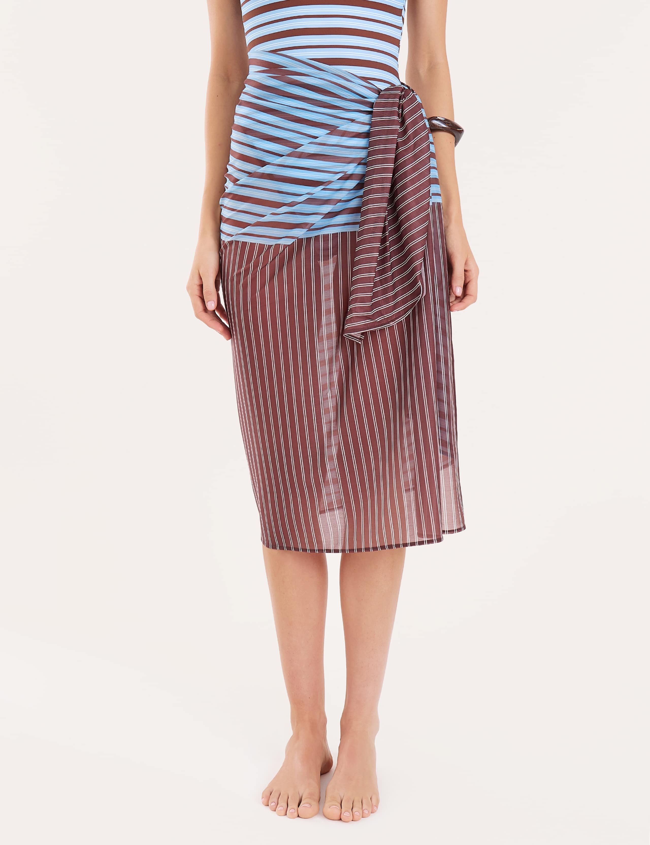 Striped Beach Cover Up Sarong 3 of 6