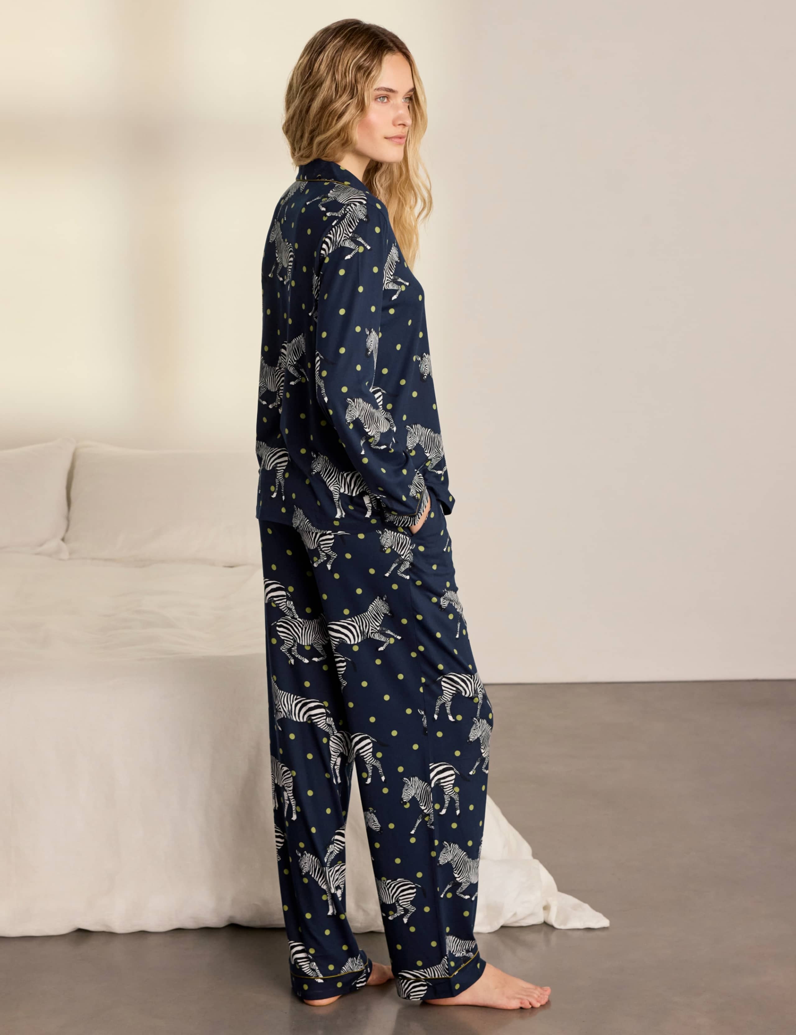 Jersey Zebra Spot Print Revere Pyjama Set 6 of 9