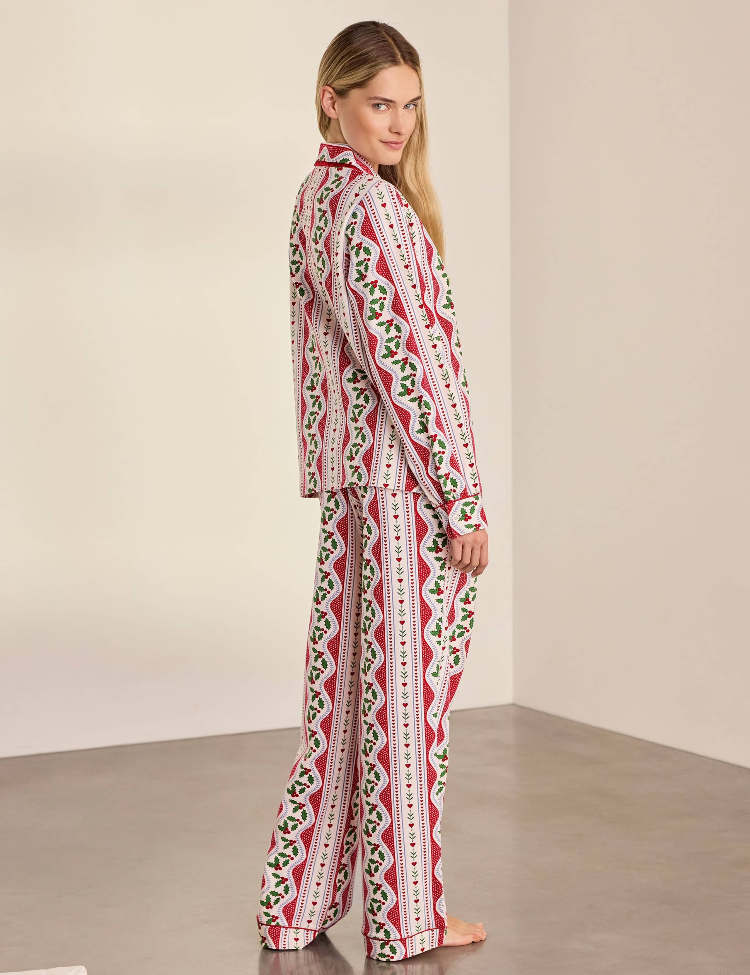 Cotton Rich Christmas Print Long Pyjama Set 2 of 6