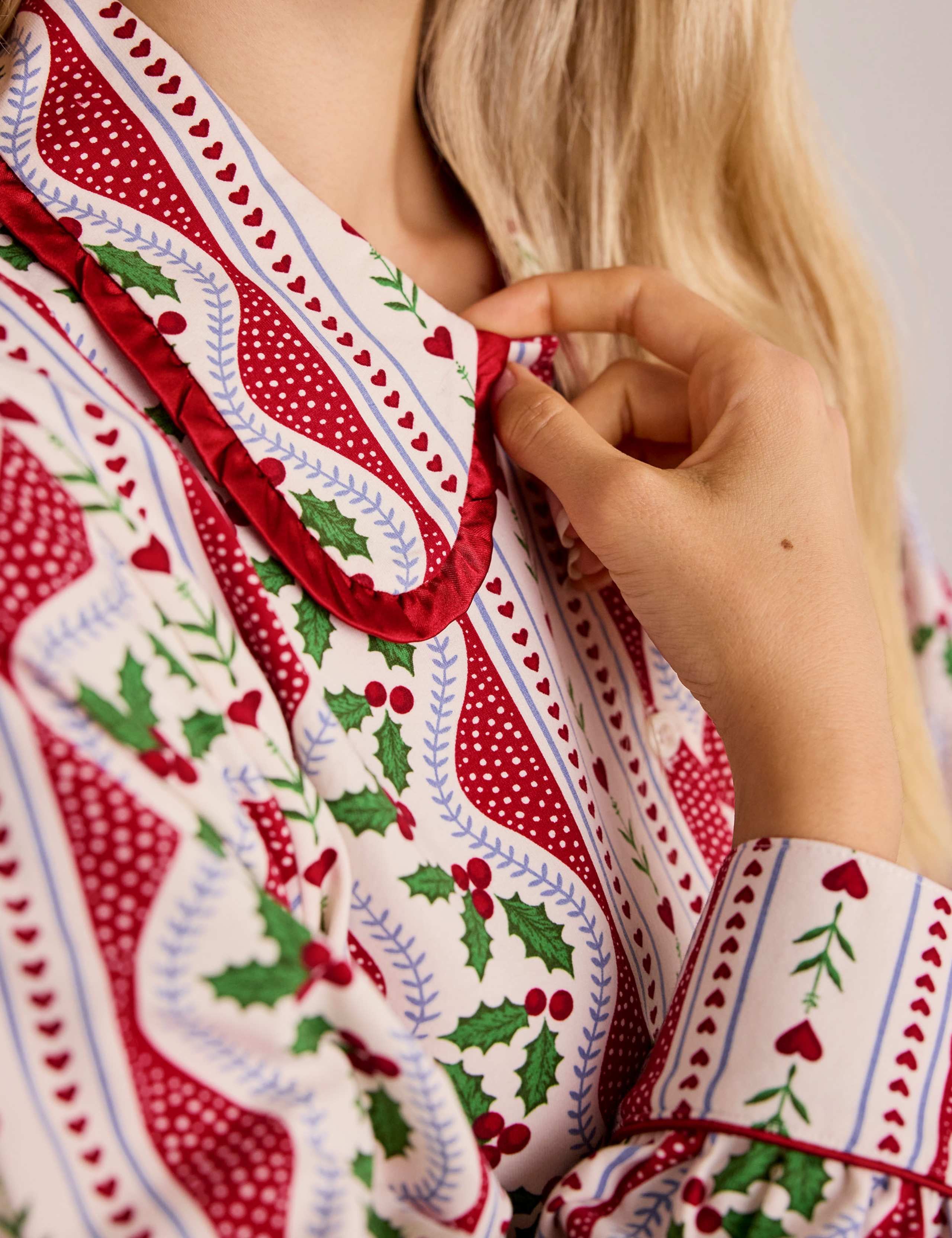 Cotton Rich Christmas Print Long Pyjama Set 4 of 6