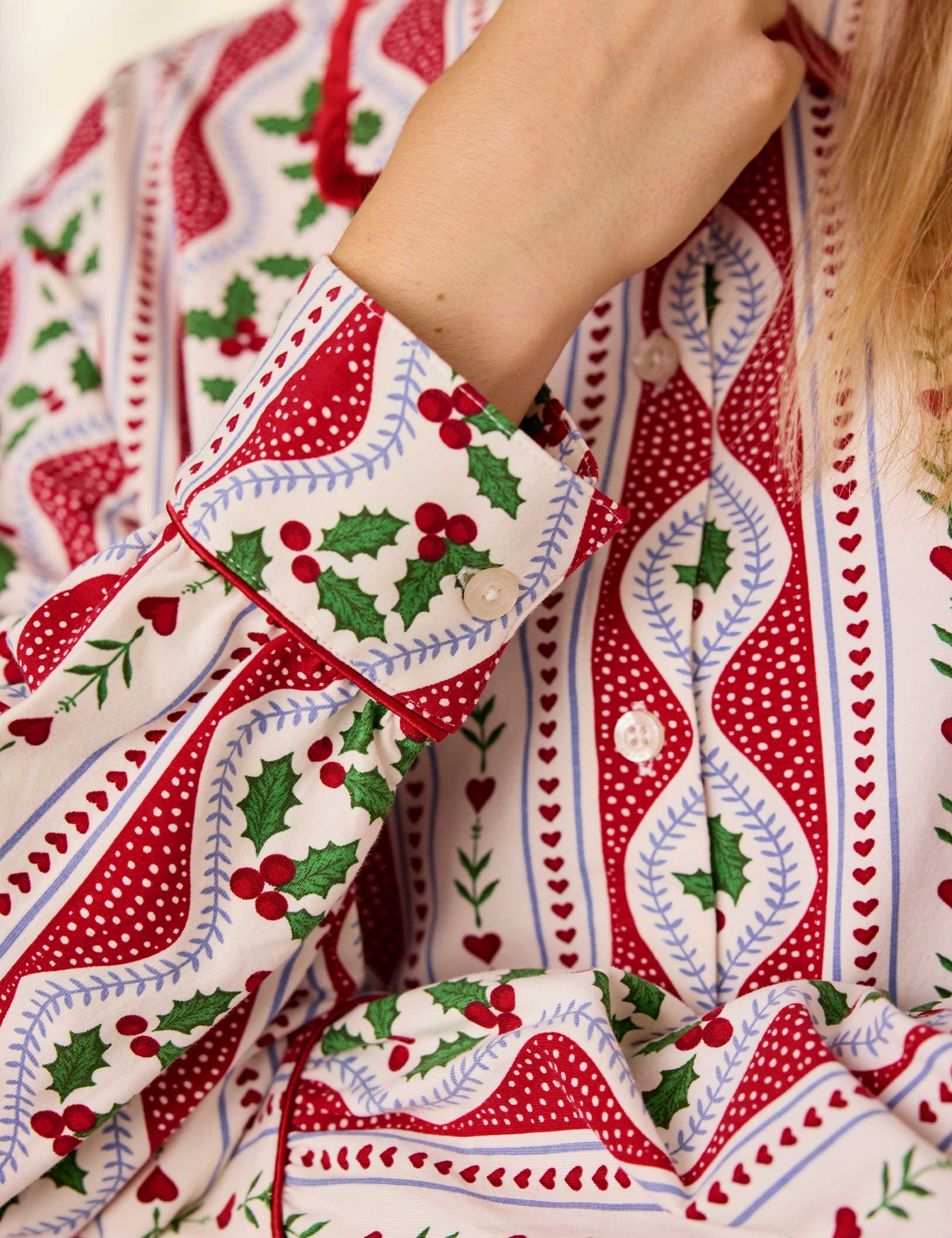 Cotton Rich Christmas Print Long Pyjama Set 6 of 6