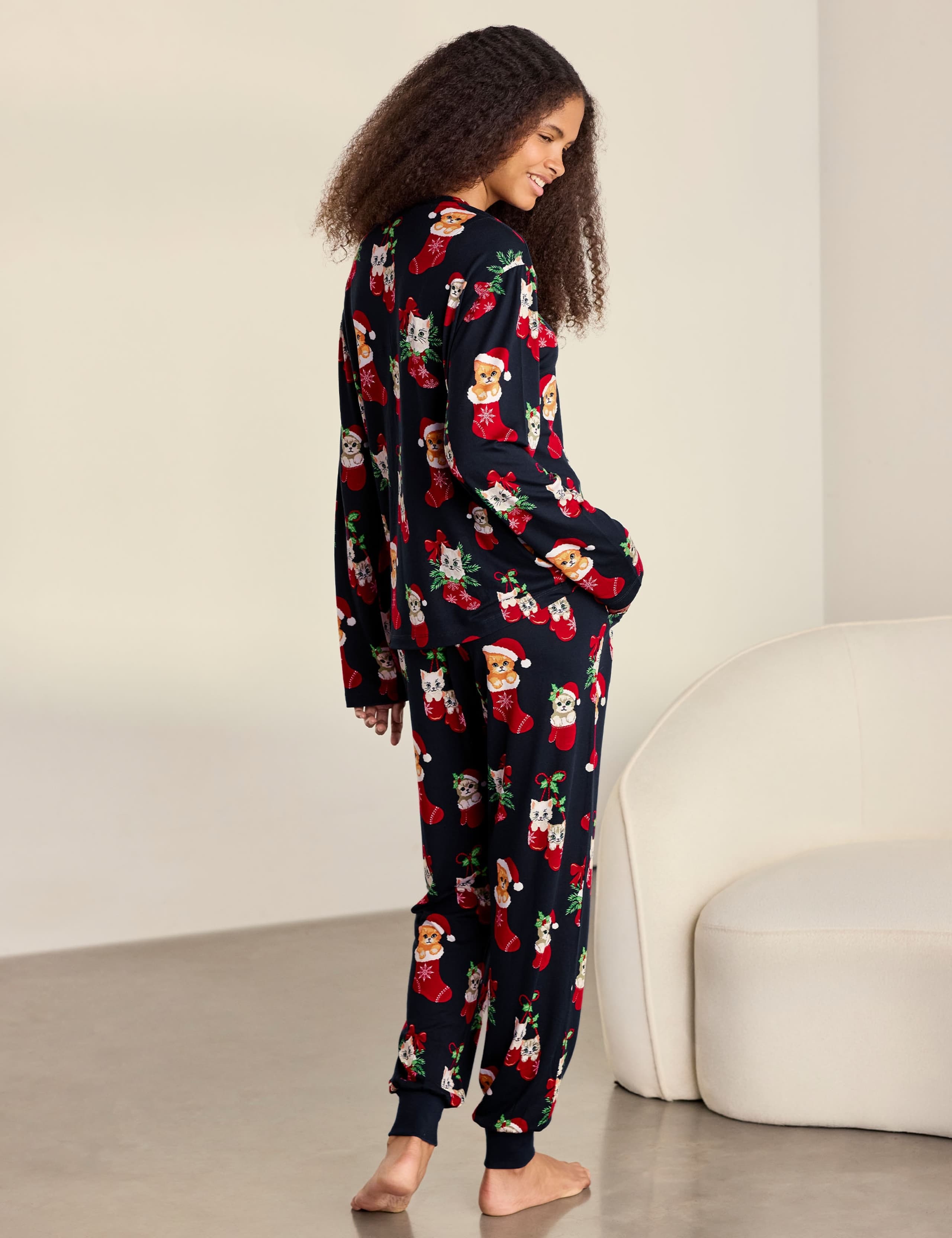 Family Christmas Cat Print
 Pyjama Set 3 of 6